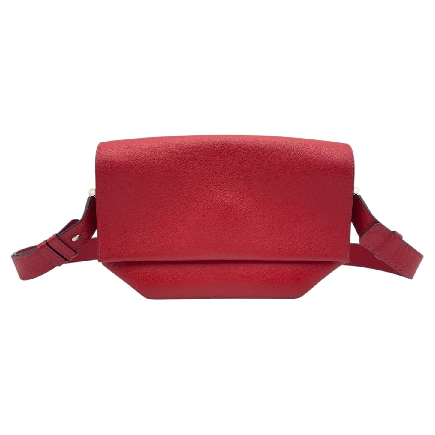 Sac à bandoulière Hermès Opli 24, cuir rouge, Stmap C 2018