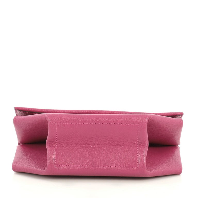Hermes Opli Clutch Leather, crafted from Rose Pourpre purple Chevre ...
