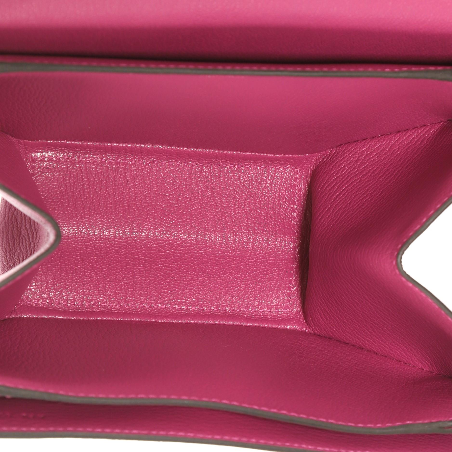 Hermes Opli Clutch Leather, crafted from Rose Pourpre purple Chevre Mysore  2
