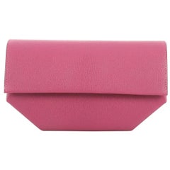 Hermes Opli Clutch Leather, crafted from Rose Pourpre purple Chevre Mysore 