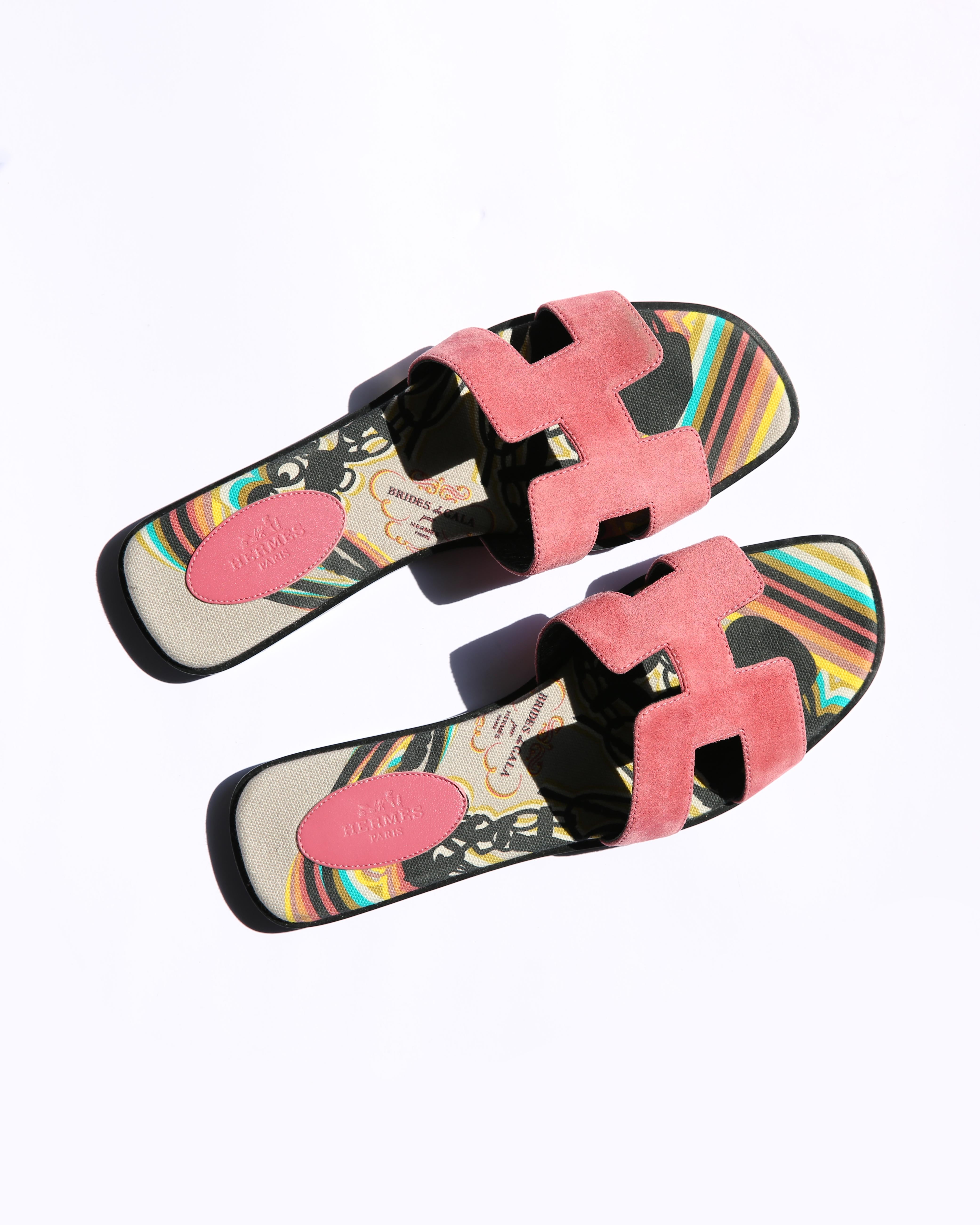 pink hermes sandals