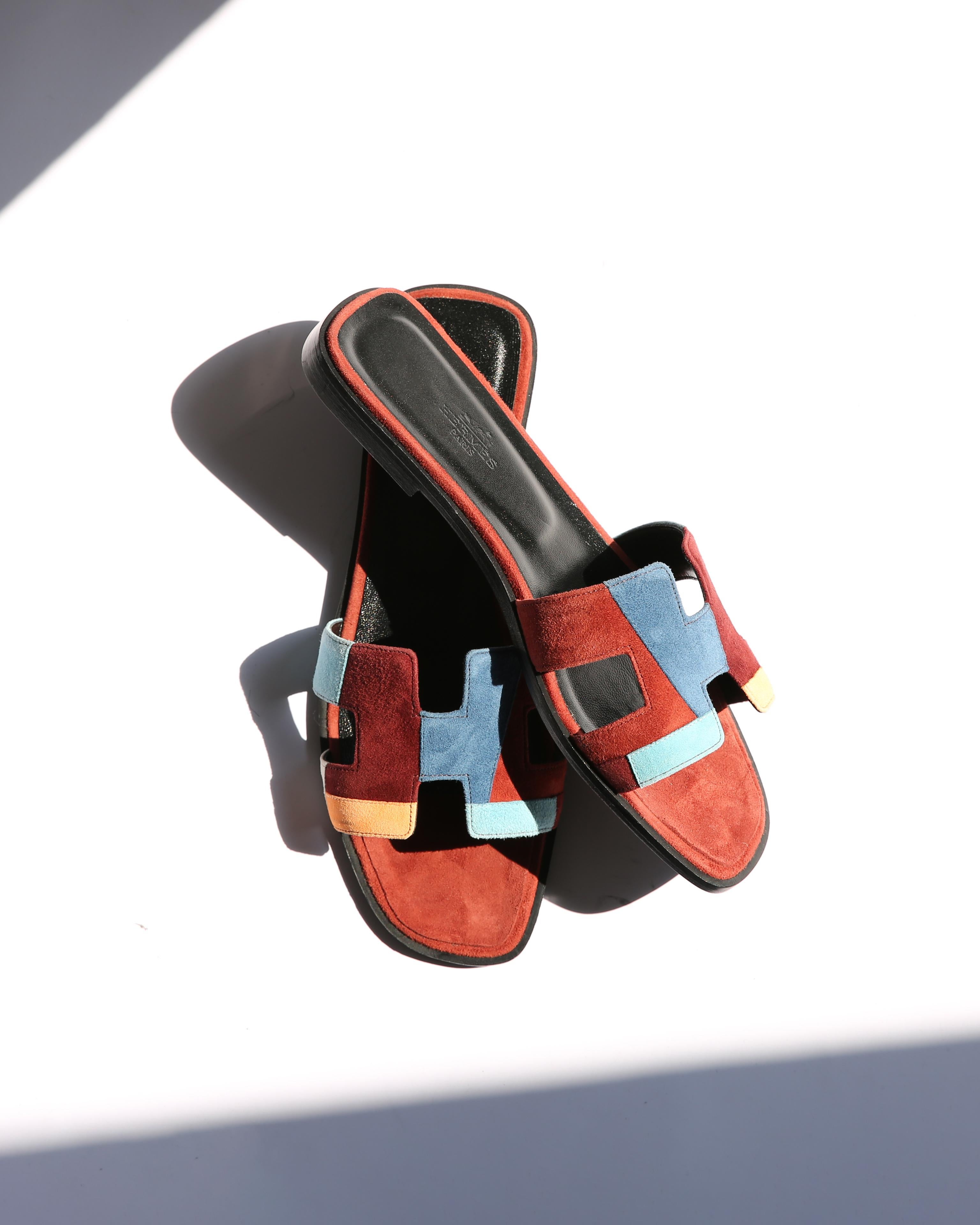 grey suede sandals