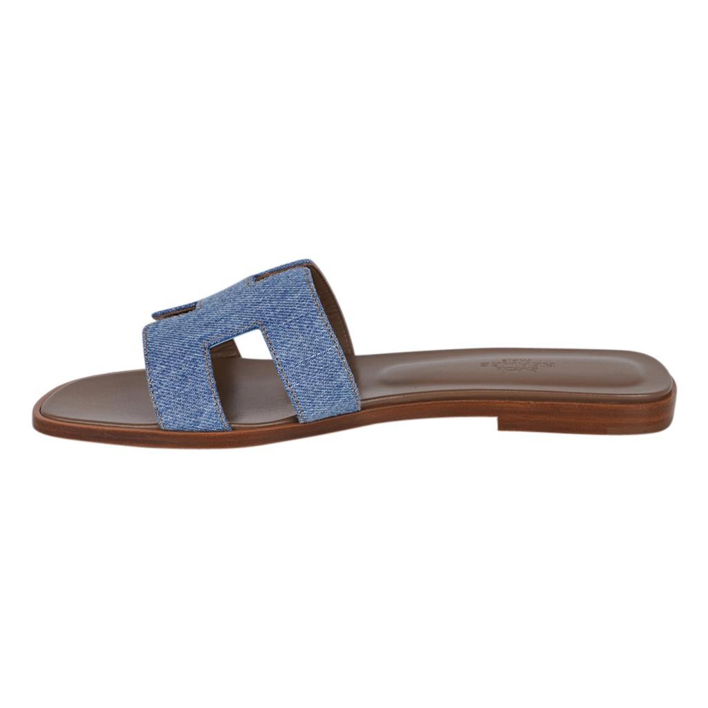 hermes denim oran sandals