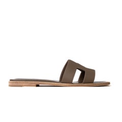 Hermes Oran Epsom Calfskin Sandal Etoupe