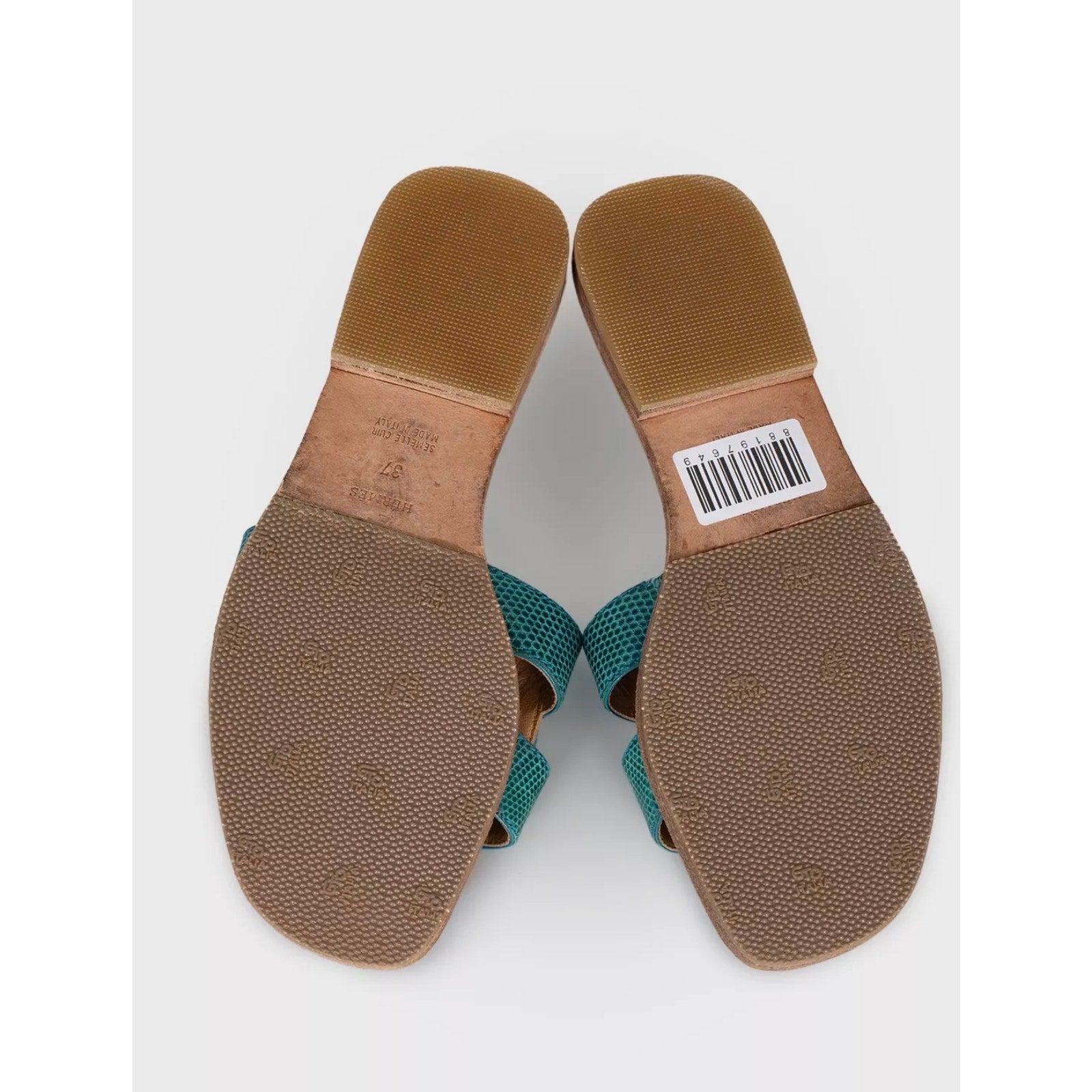 Donna Sandali Hermès Greene & Greene in pelle di lucertola - Misura 37 in vendita