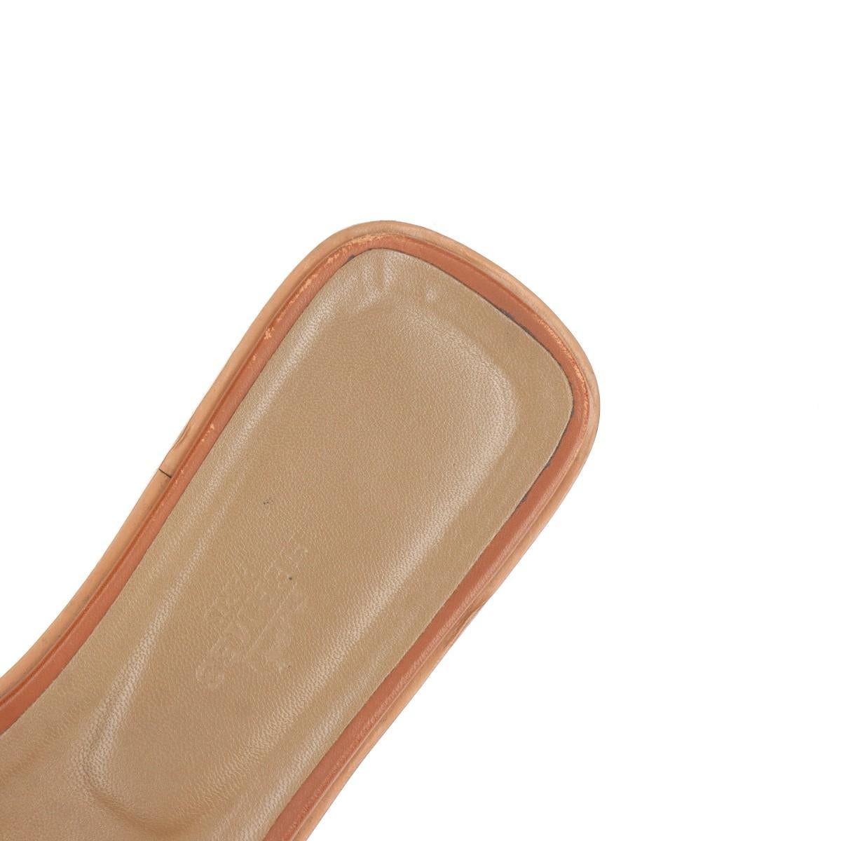Hermès Oran Leather Sandals Brown 12
