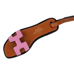 Hermes Oran Nano Bag Charm 5P Pink Epsom Leather New w/ Box