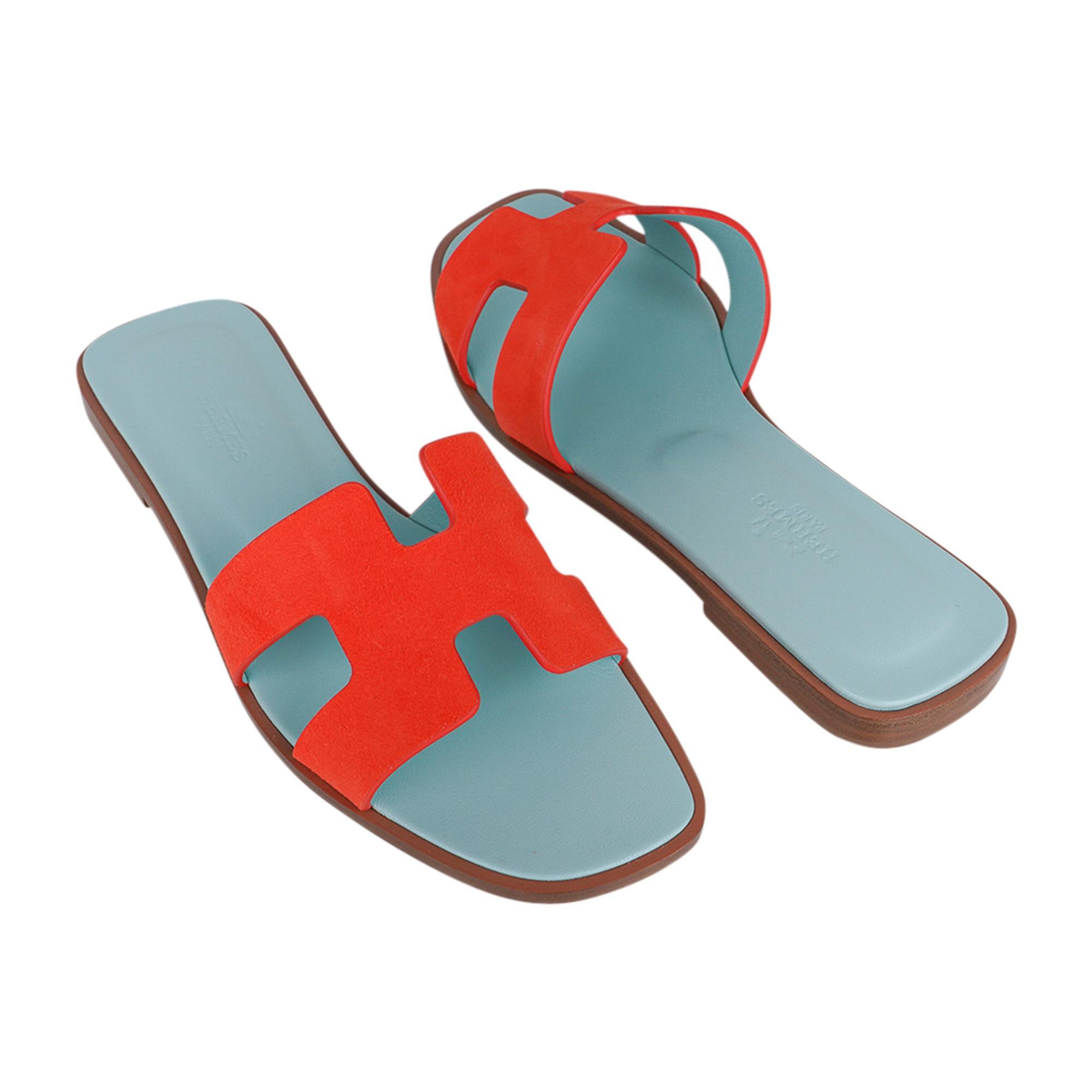 Hermes Oran Rose Sorbet Doblis (Suede) Sandal 38 / 8 In New Condition For Sale In Miami, FL