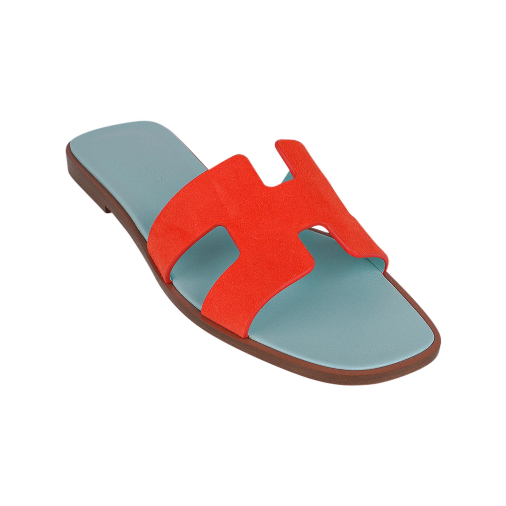 Hermes Oran Rose Sorbet Doblis (Suede) Sandal 38 / 8 For Sale 1