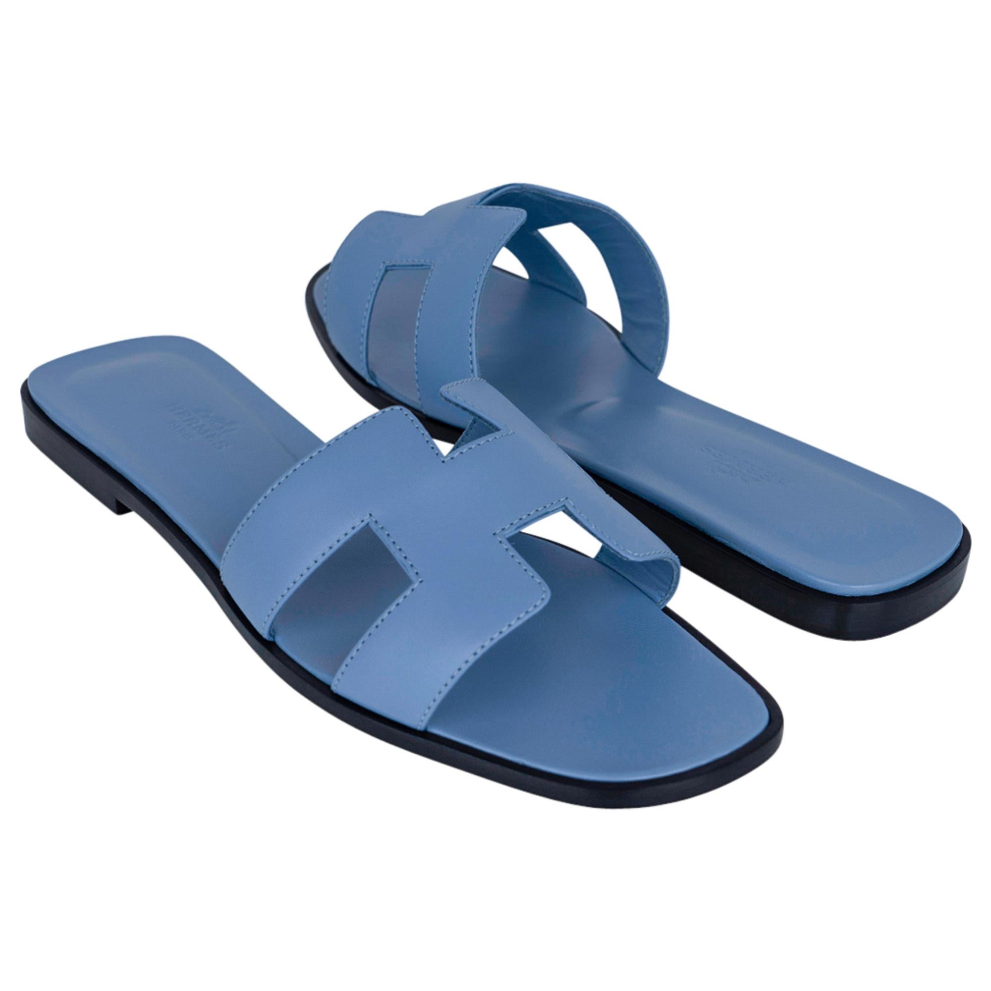 blue hermes sandals