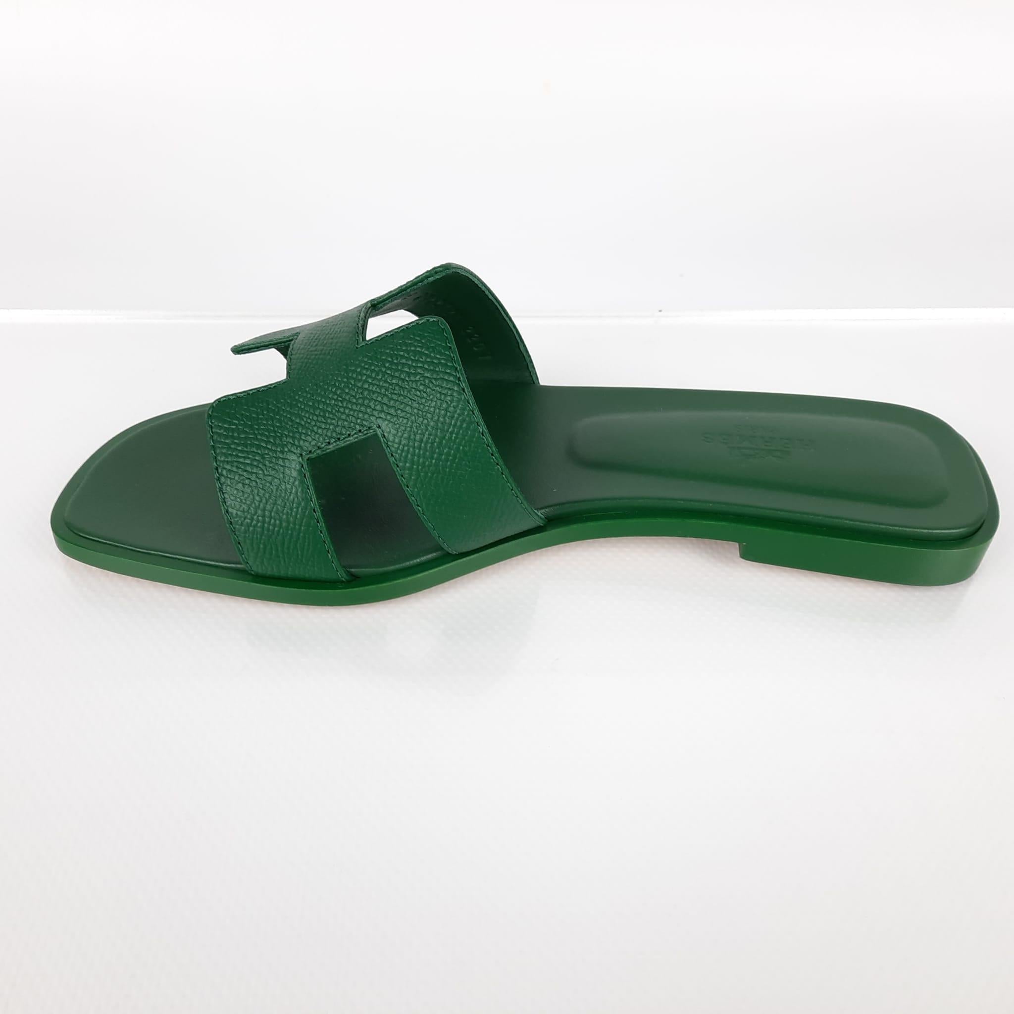 claquette hermes vert
