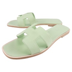 Hermes Oran sandal Vert Jade Epsom calfskin Size 36 EU