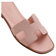 Hermes Oran sandals Rose Pale epsom 