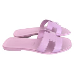HERMES Oran Sandals Violet Amethyst Lavendar Epsom New 39