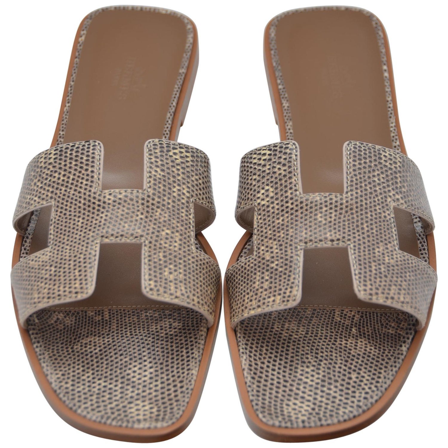 Hermes Oran Shoes Sandals Lizard Ombre Size 40 NEW For Sale at 1stDibs |  hermes oran lizard, hermes lizard oran