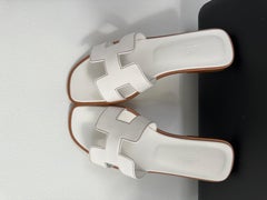 Hermes Oran White Sandals Size 36 New