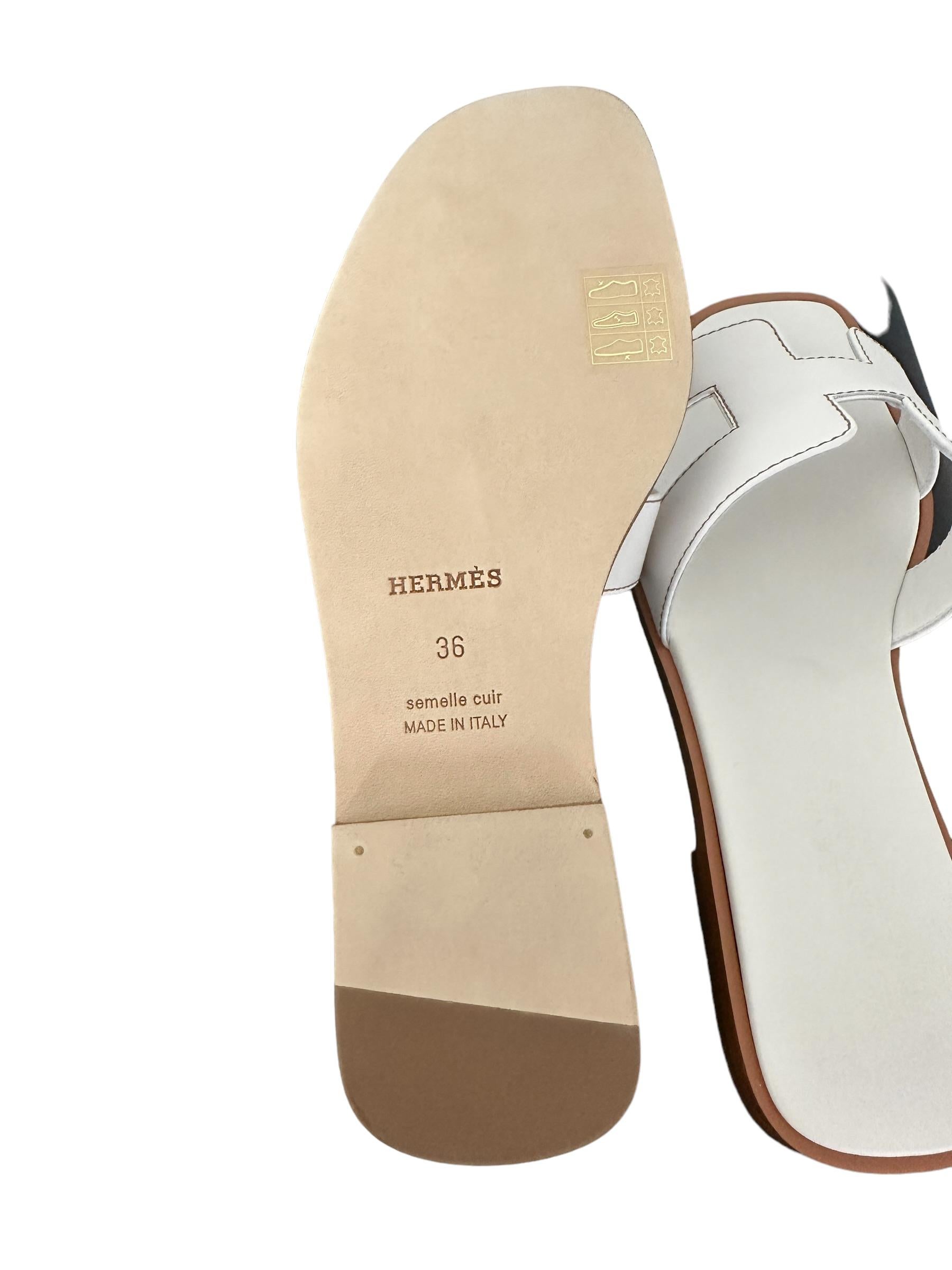 claquettes hermes blanche