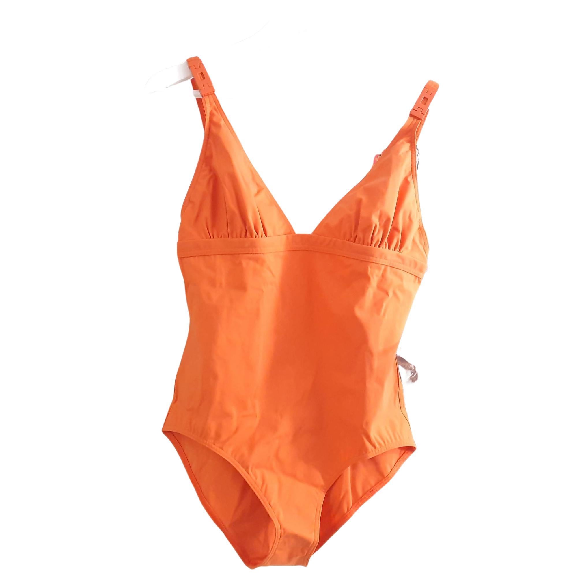 Hermes Orange Ambre Astrid swimsuit Size 44 For Sale at 1stDibs