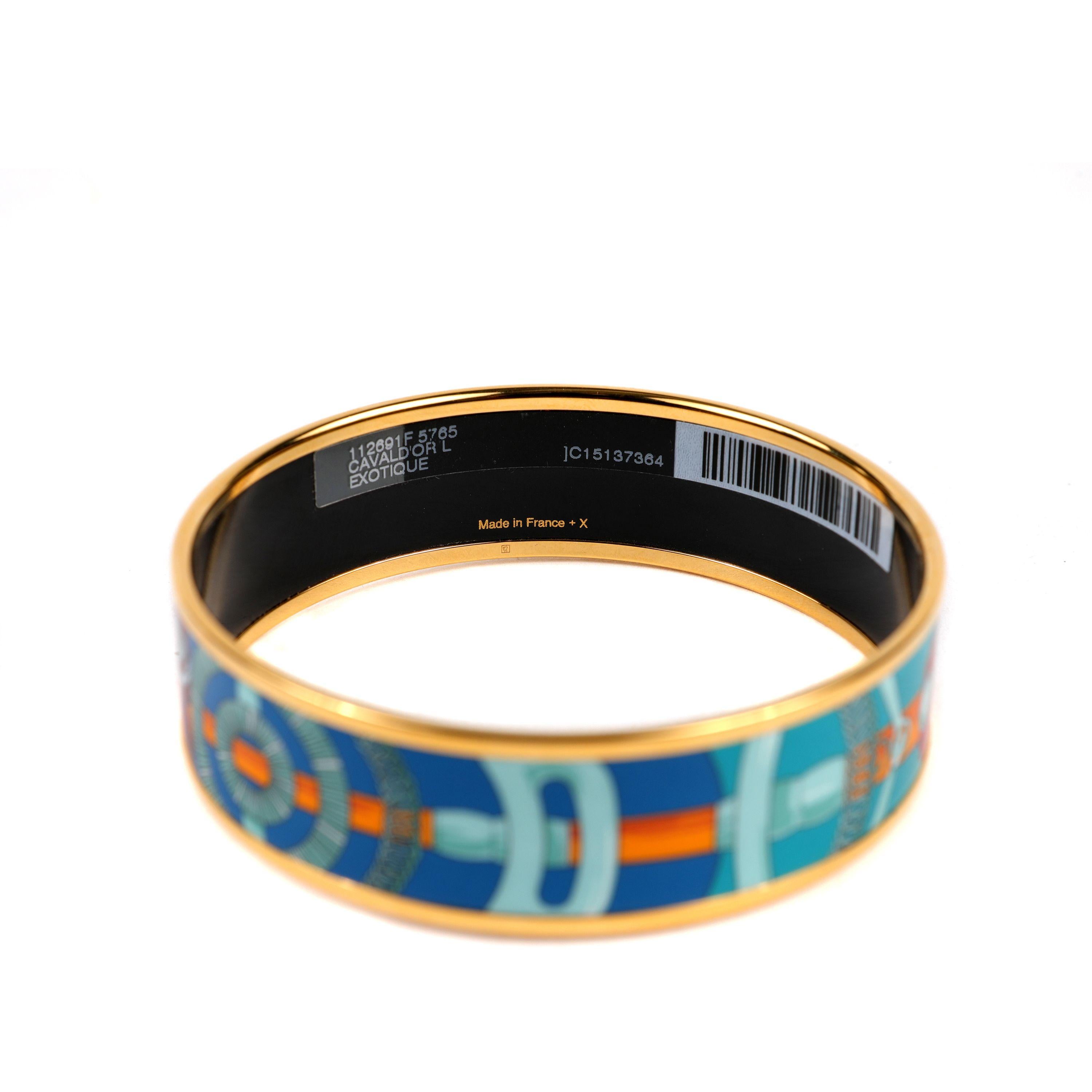 hermes orange enamel bracelet