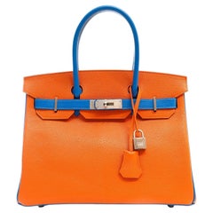 Hermès Swift Birkin 25 - Blue Handle Bags, Handbags - HER541018