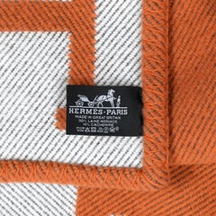 Hermes Orange Avalon Cashmere Blanket