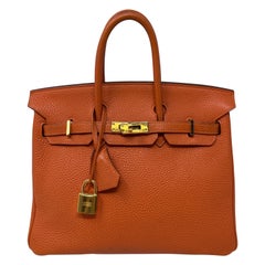 Hermes Orange Birkin 25 Bag