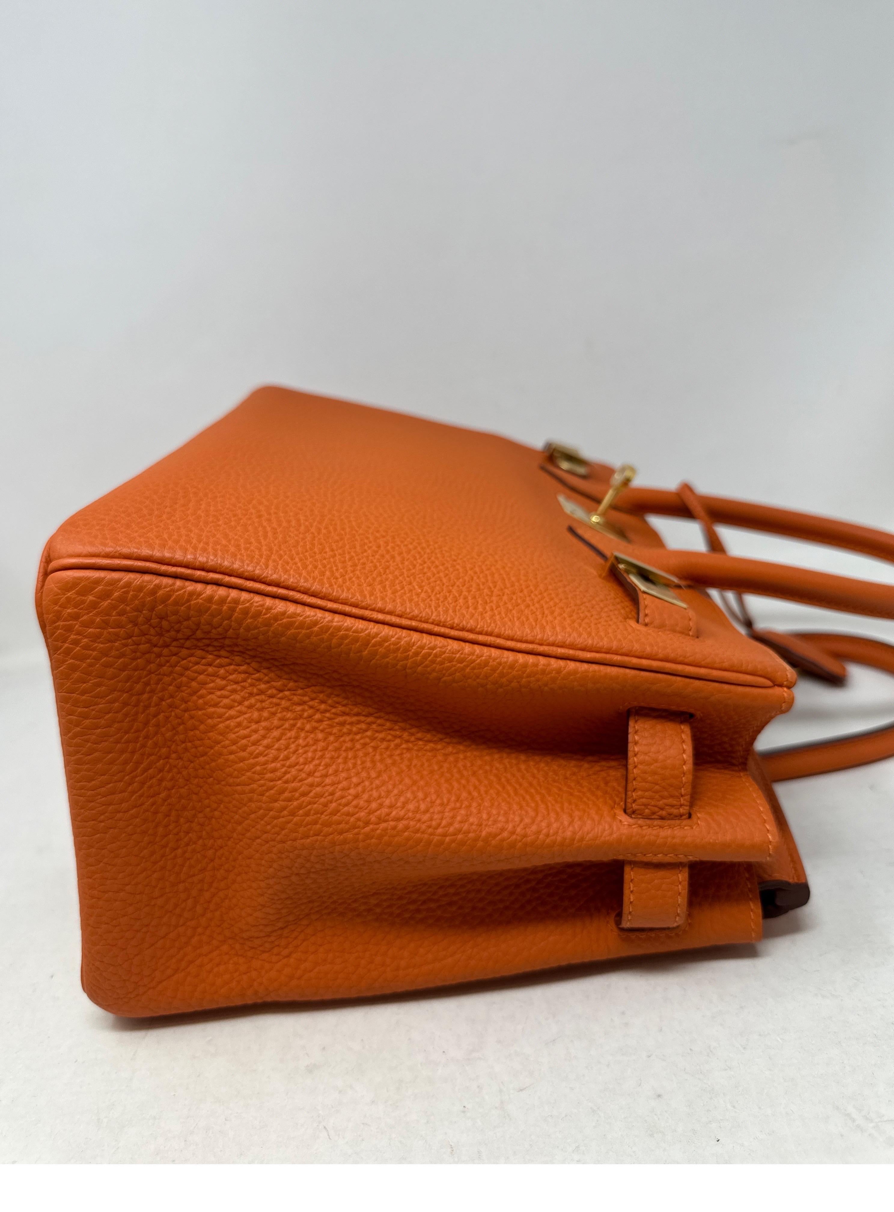 Hermes Orange Birkin 30 Bag 6