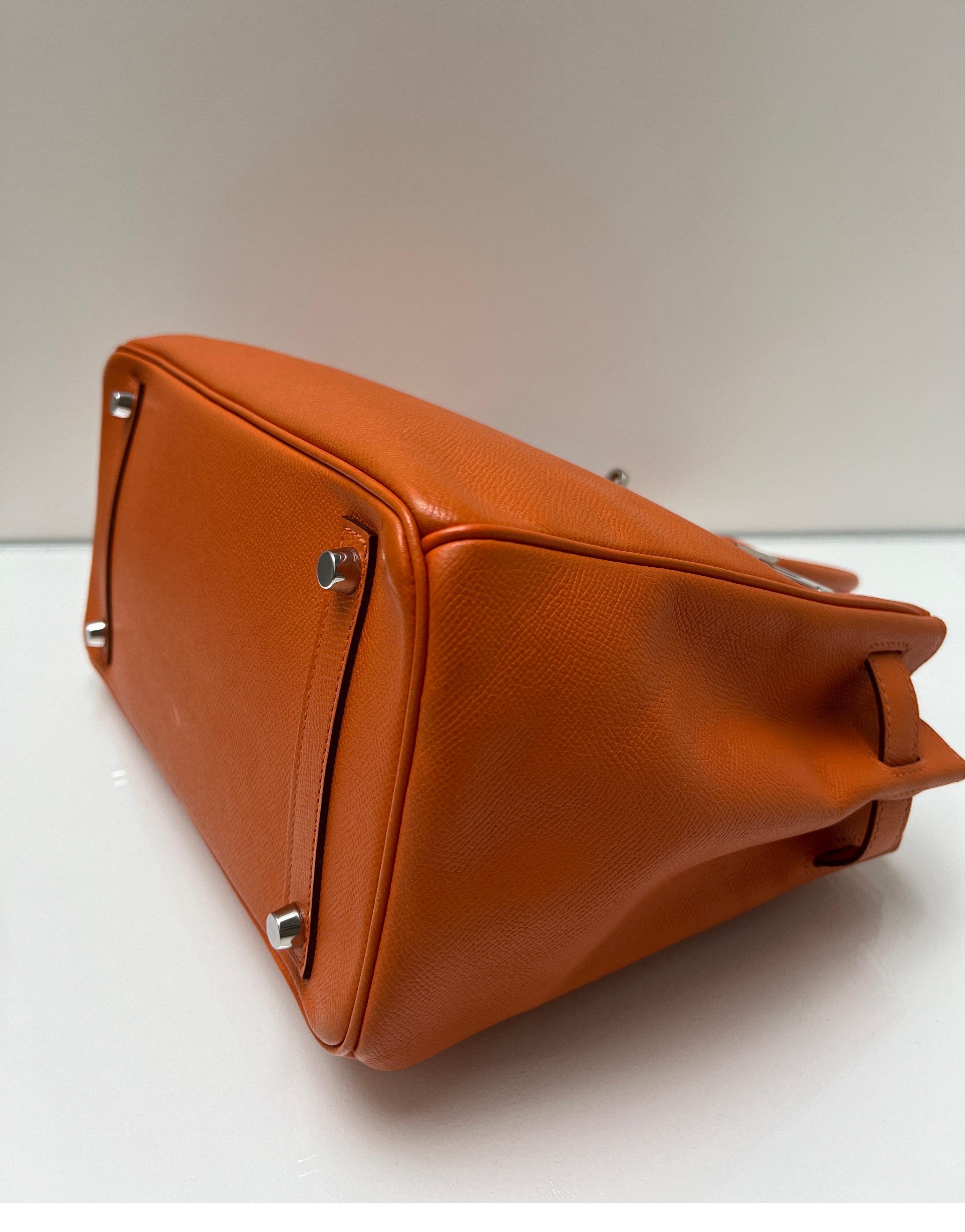 Hermes Orange Birkin 30 Bag 7