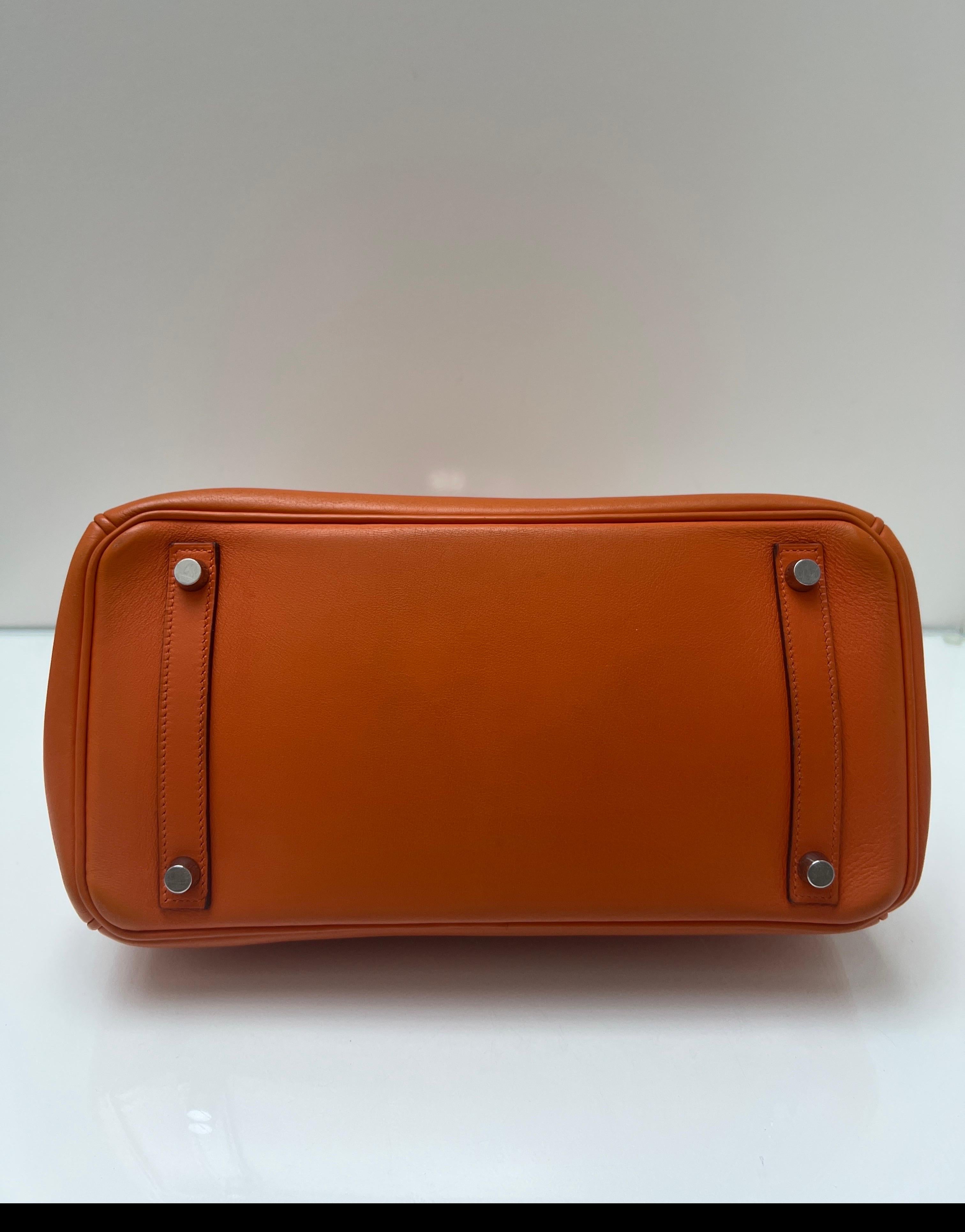 Borsa Birkin 30 arancione di Hermes in vendita 6