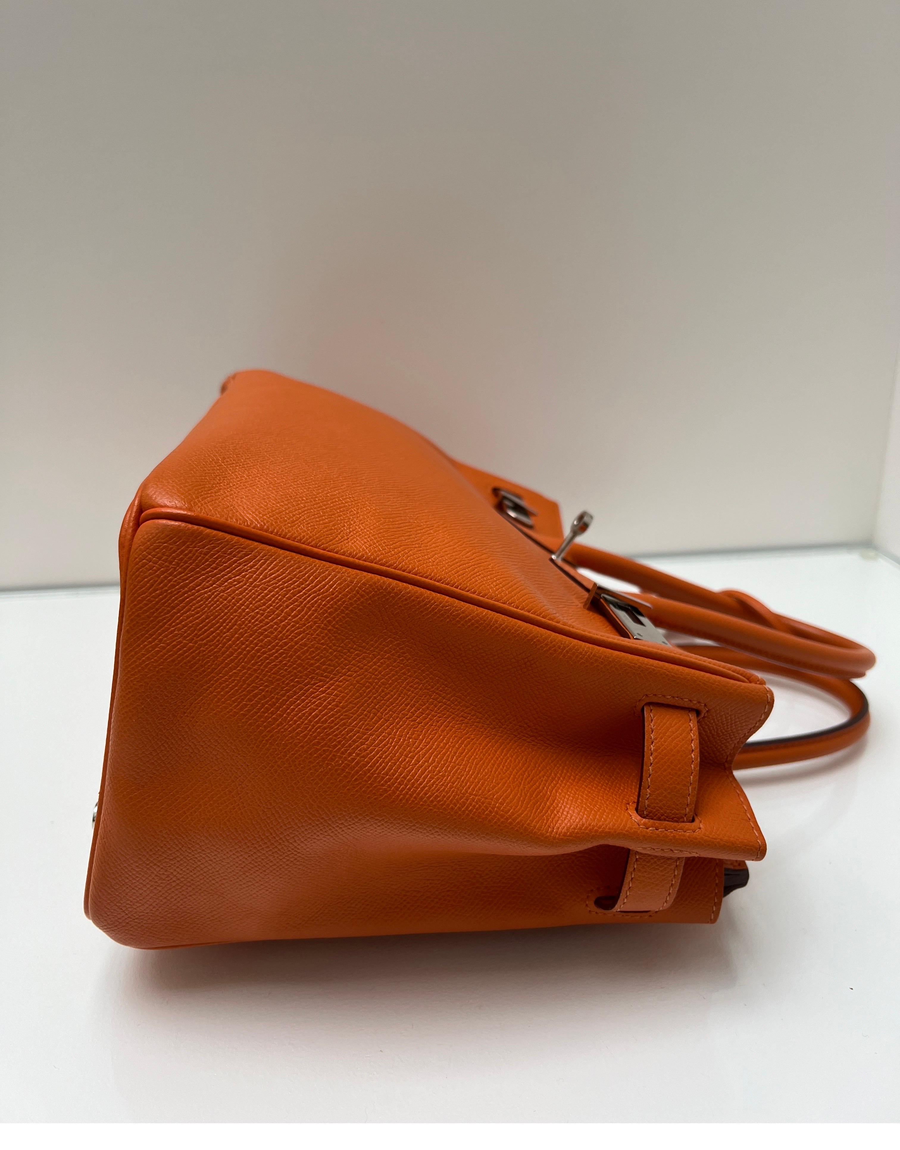Hermes Orange Birkin 30 Bag 8
