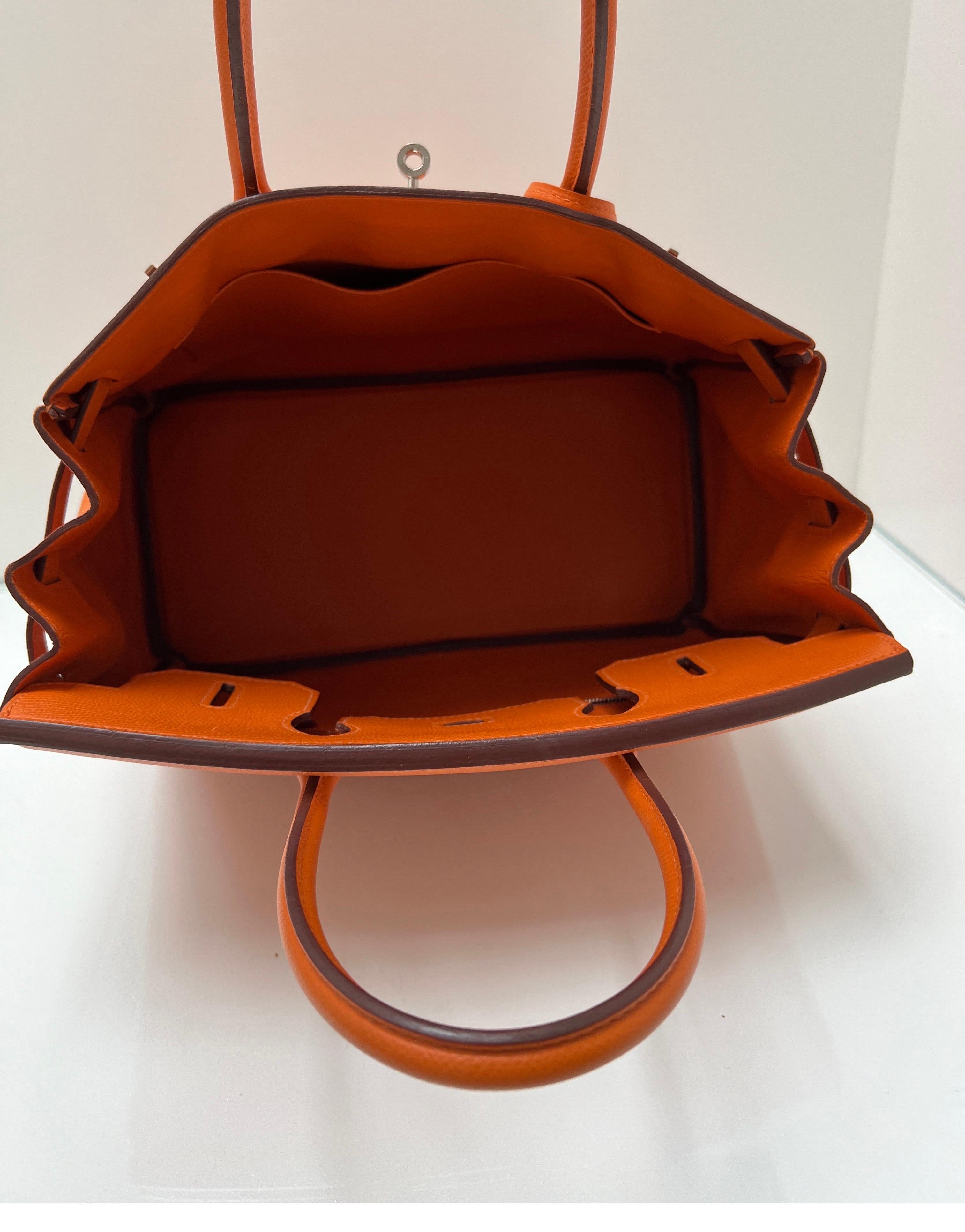 Hermes Orange Birkin 30 Bag 9