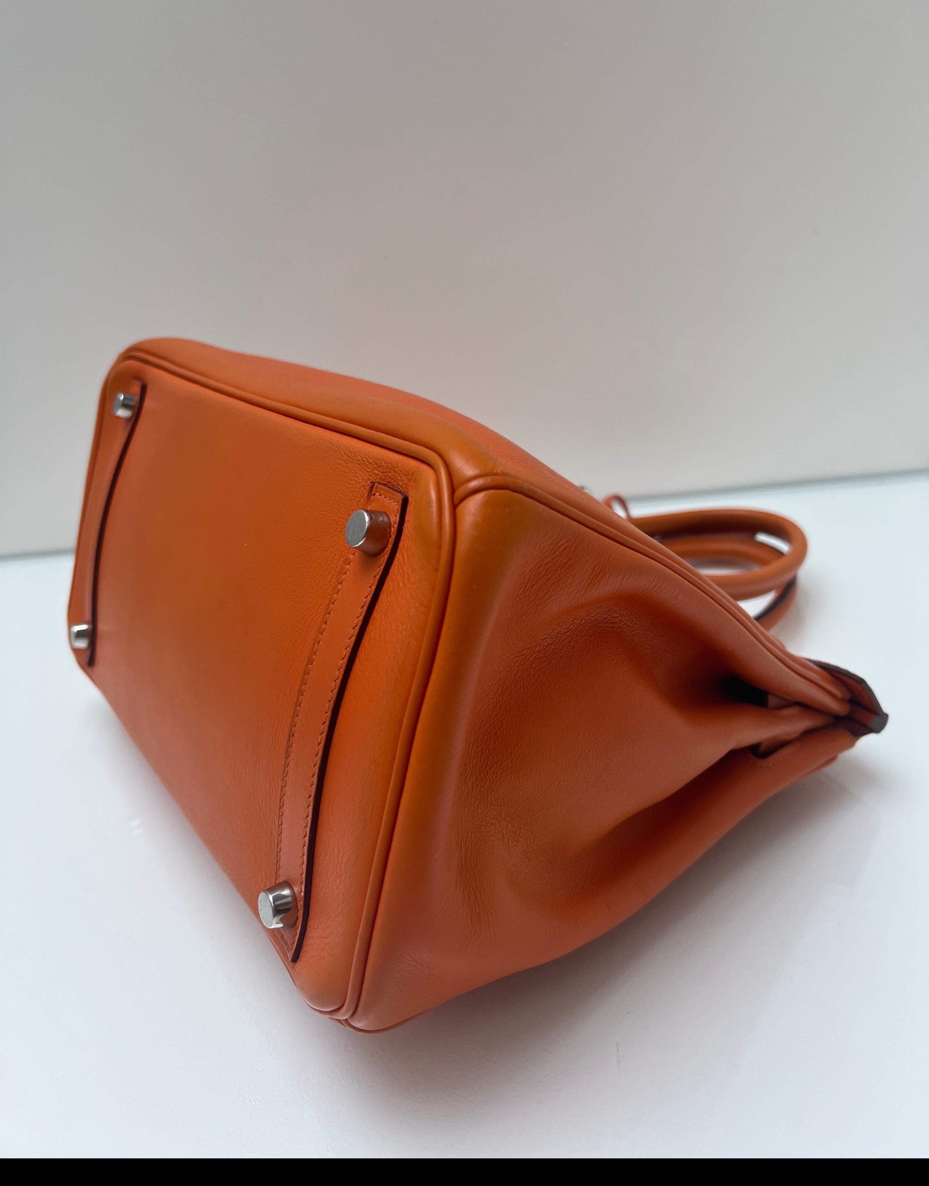 Borsa Birkin 30 arancione di Hermes in vendita 8