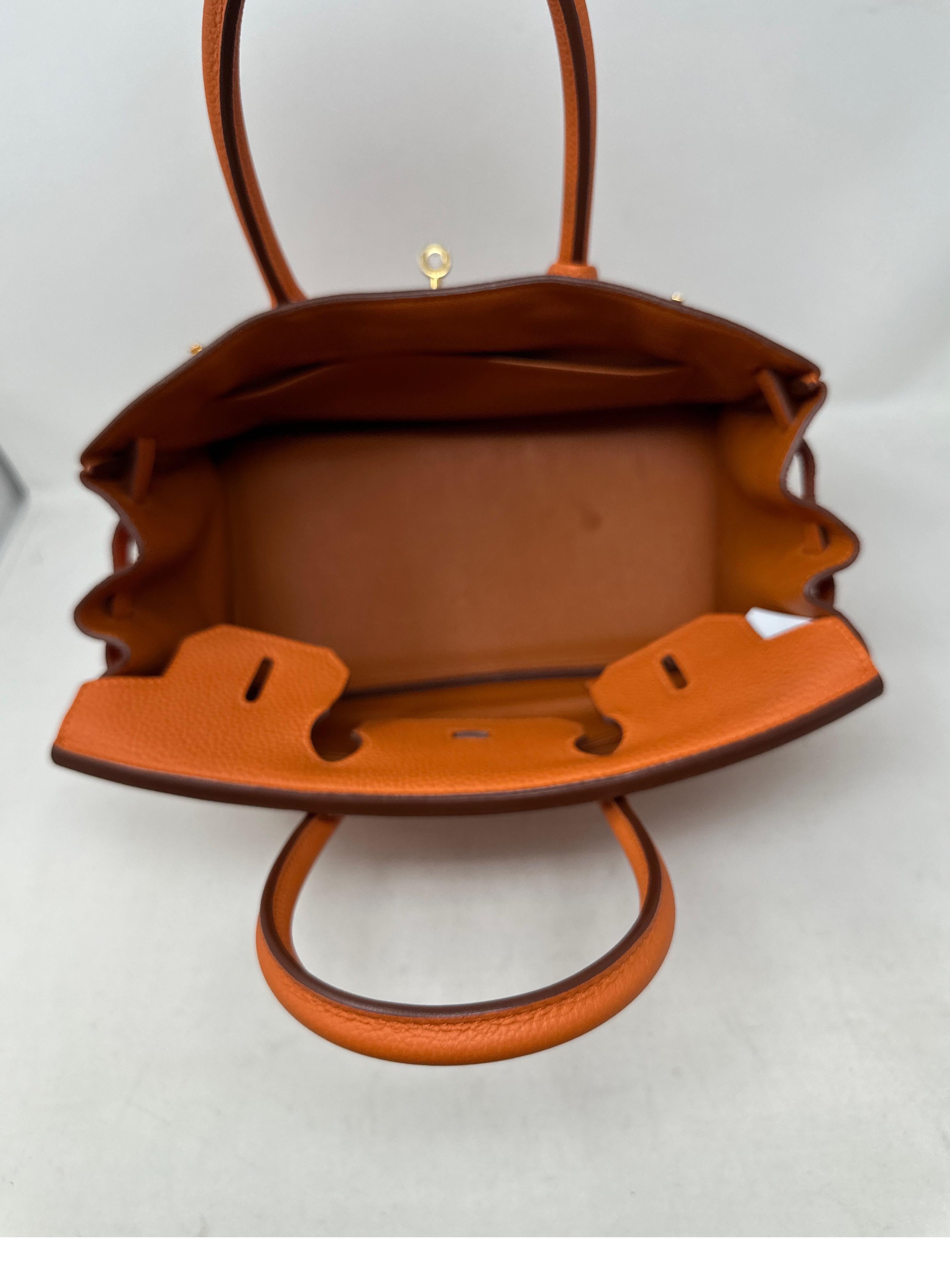 Hermes Orange Birkin 30 Bag 10