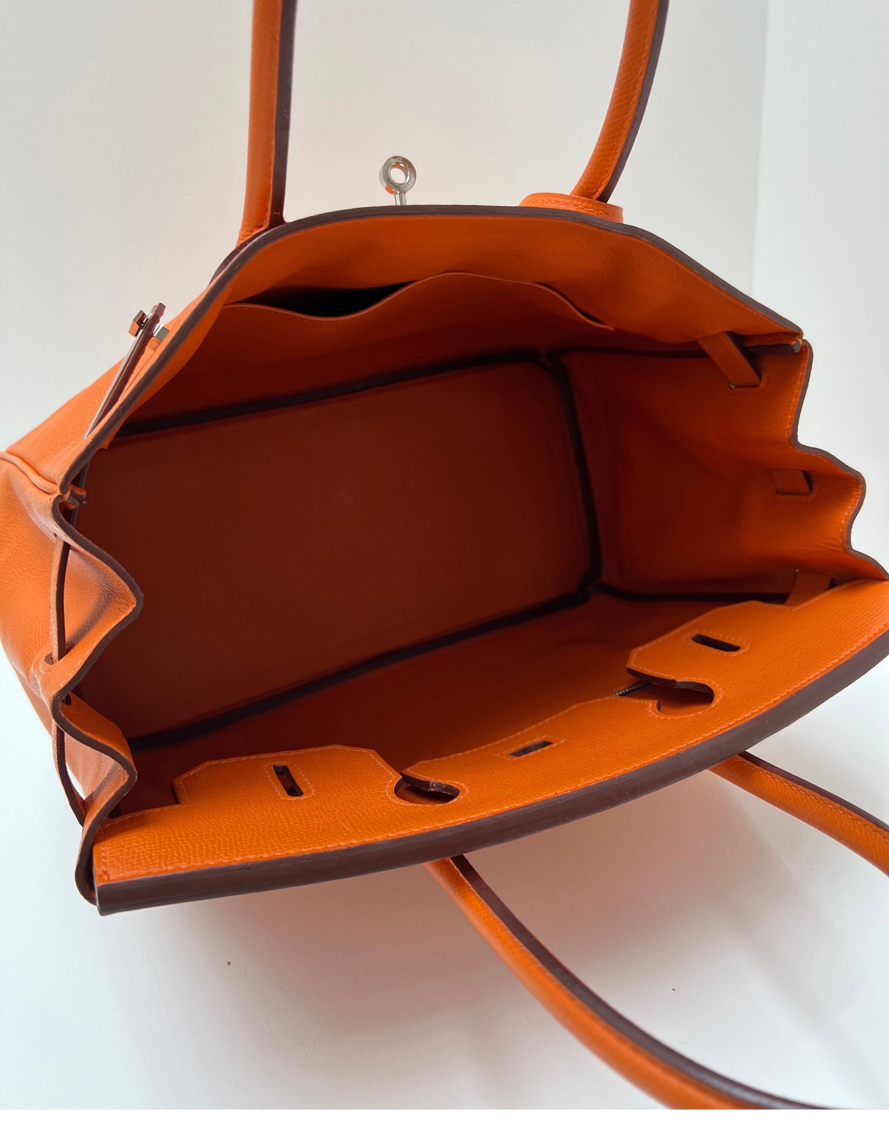 Hermes Orange Birkin 30 Bag 10