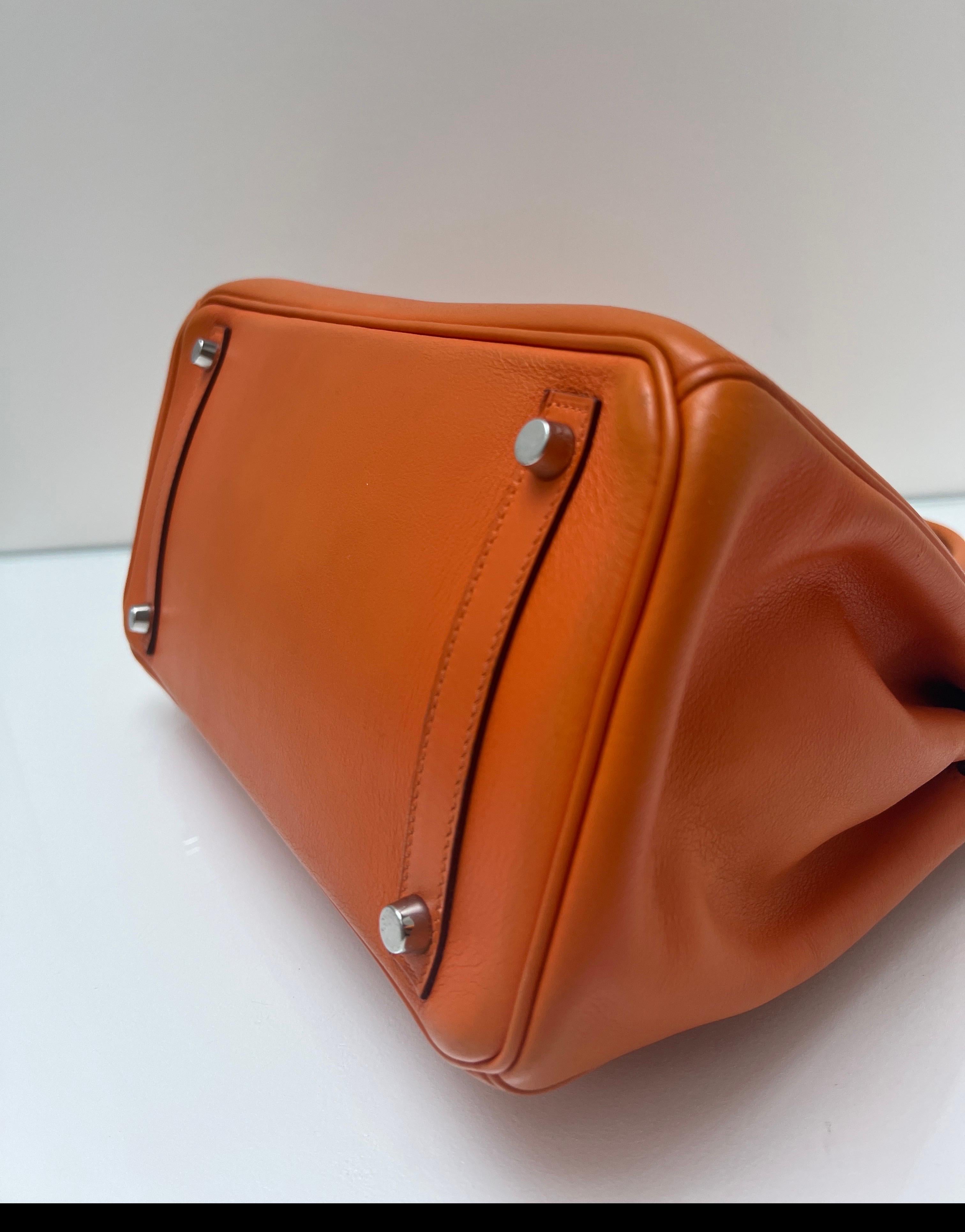 Borsa Birkin 30 arancione di Hermes in vendita 9