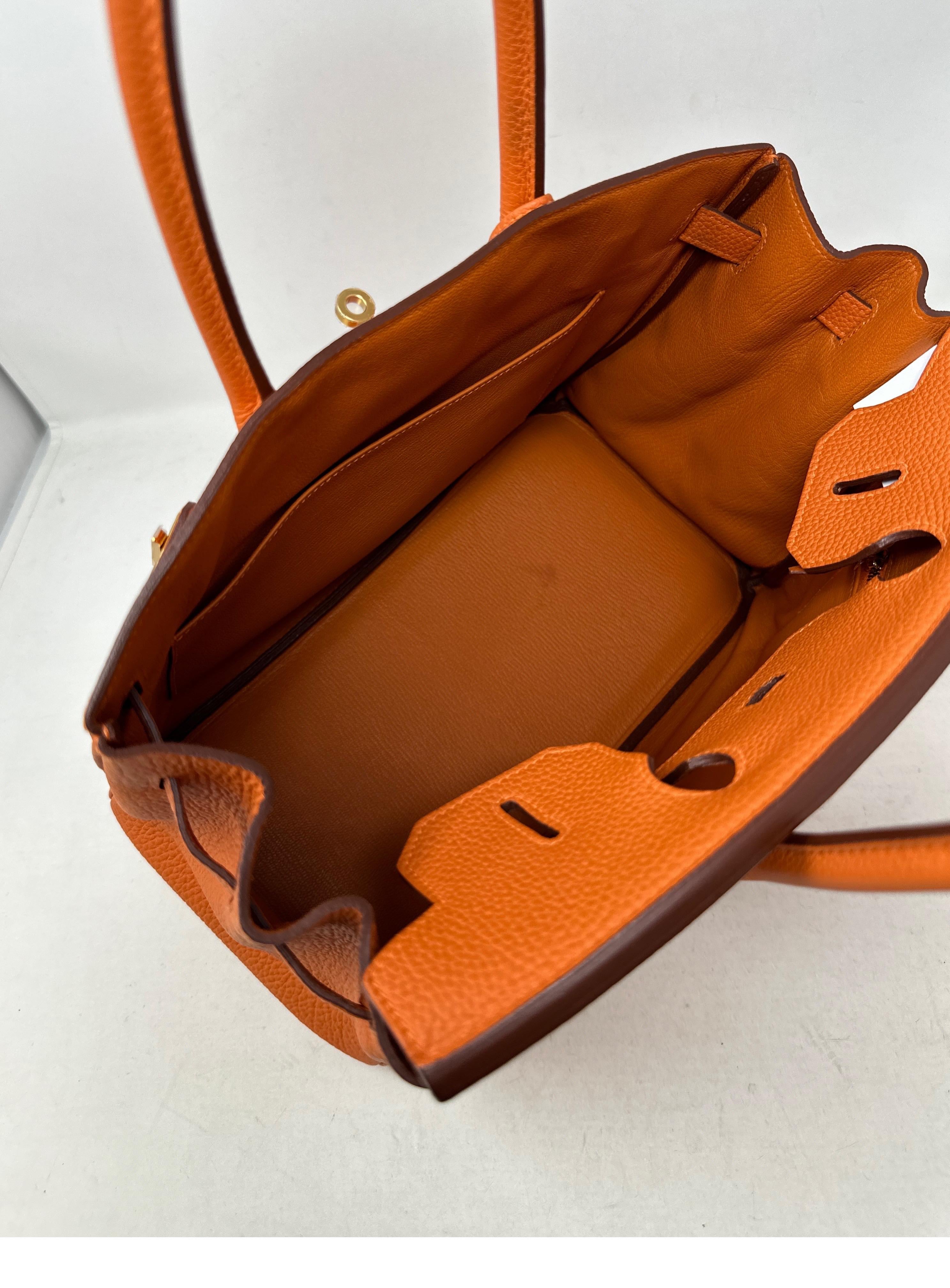 Hermes Orange Birkin 30 Bag  For Sale 11