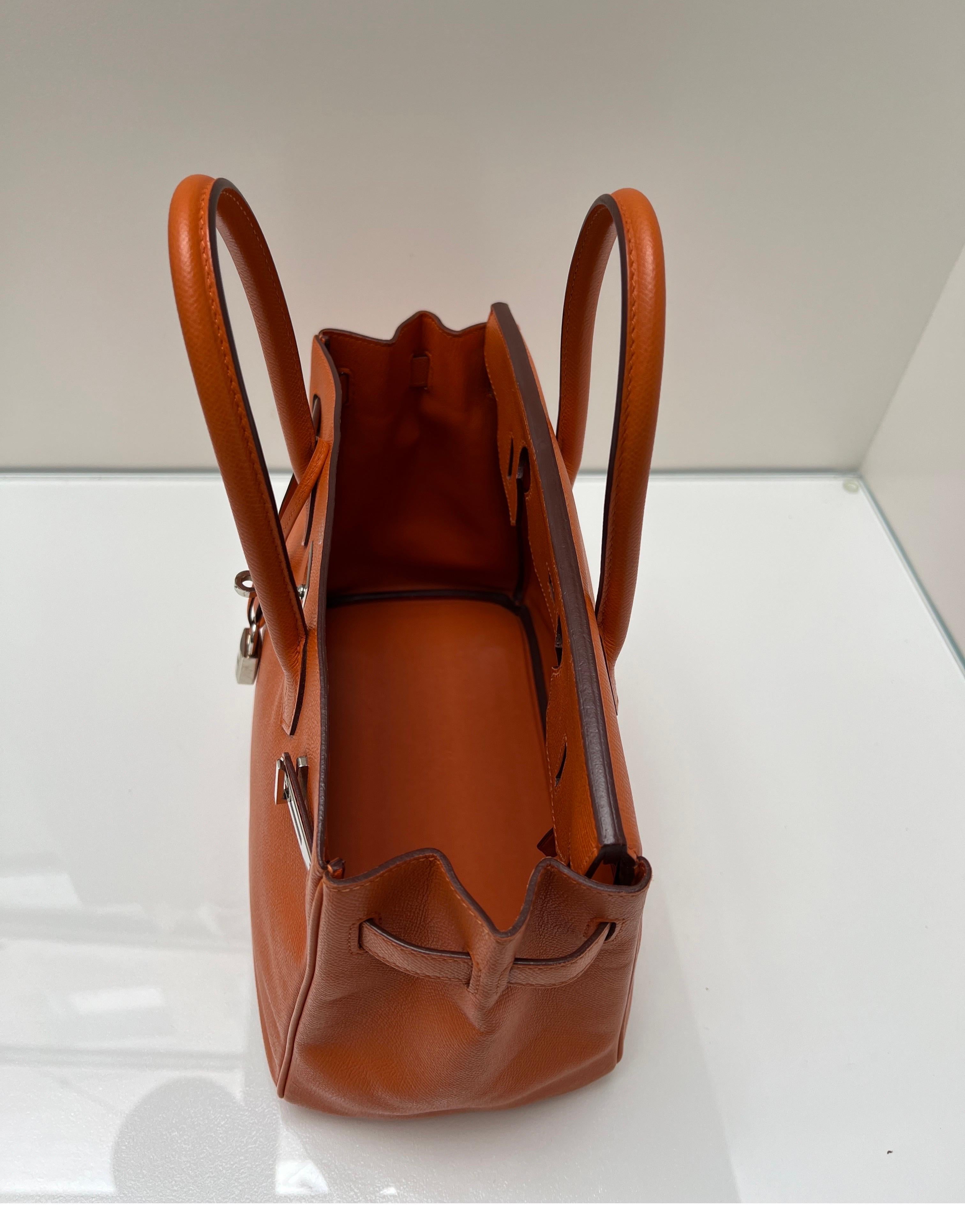 Hermes Orange Birkin 30 Bag 11
