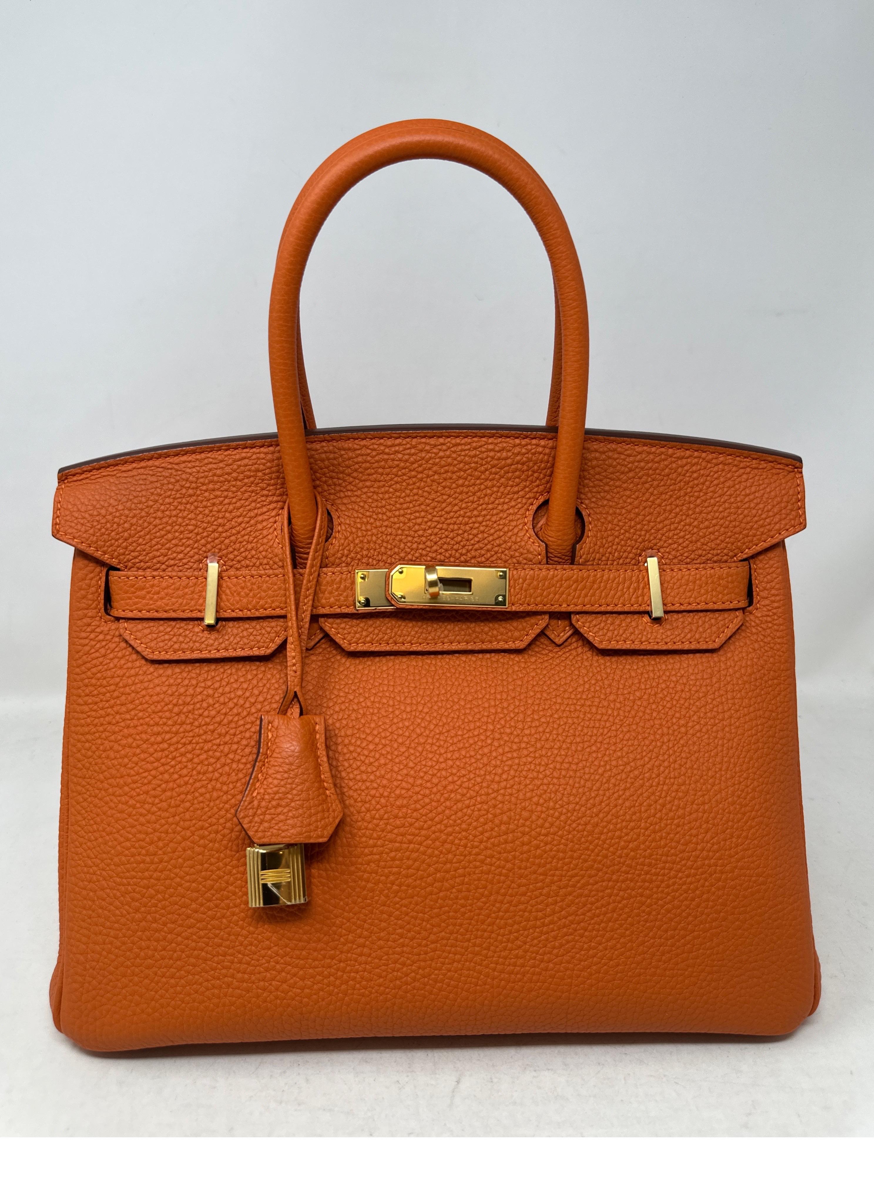 Hermes Orange Birkin 30 Bag  For Sale 12