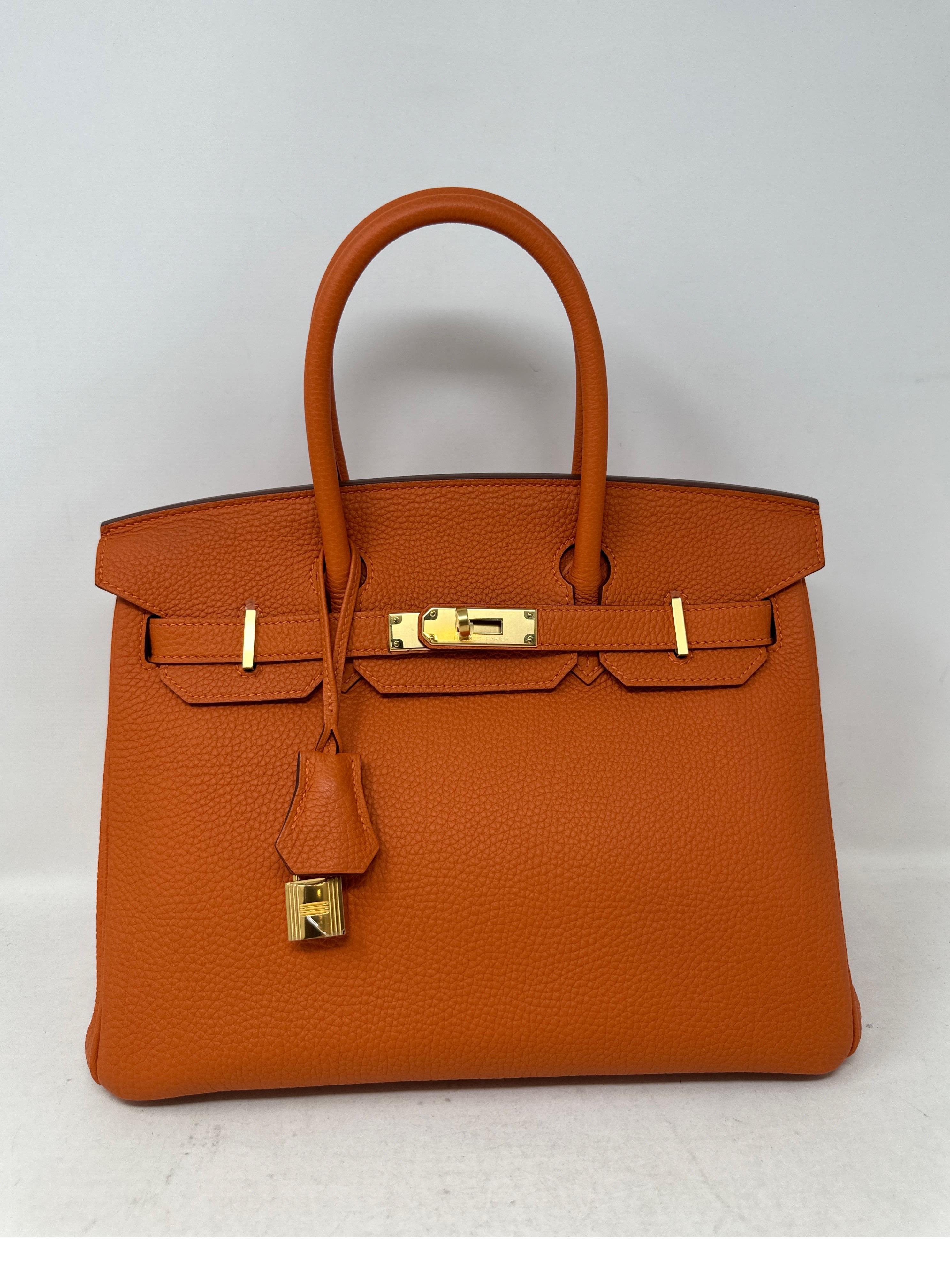Hermes Orange Birkin 30 Bag  For Sale 13