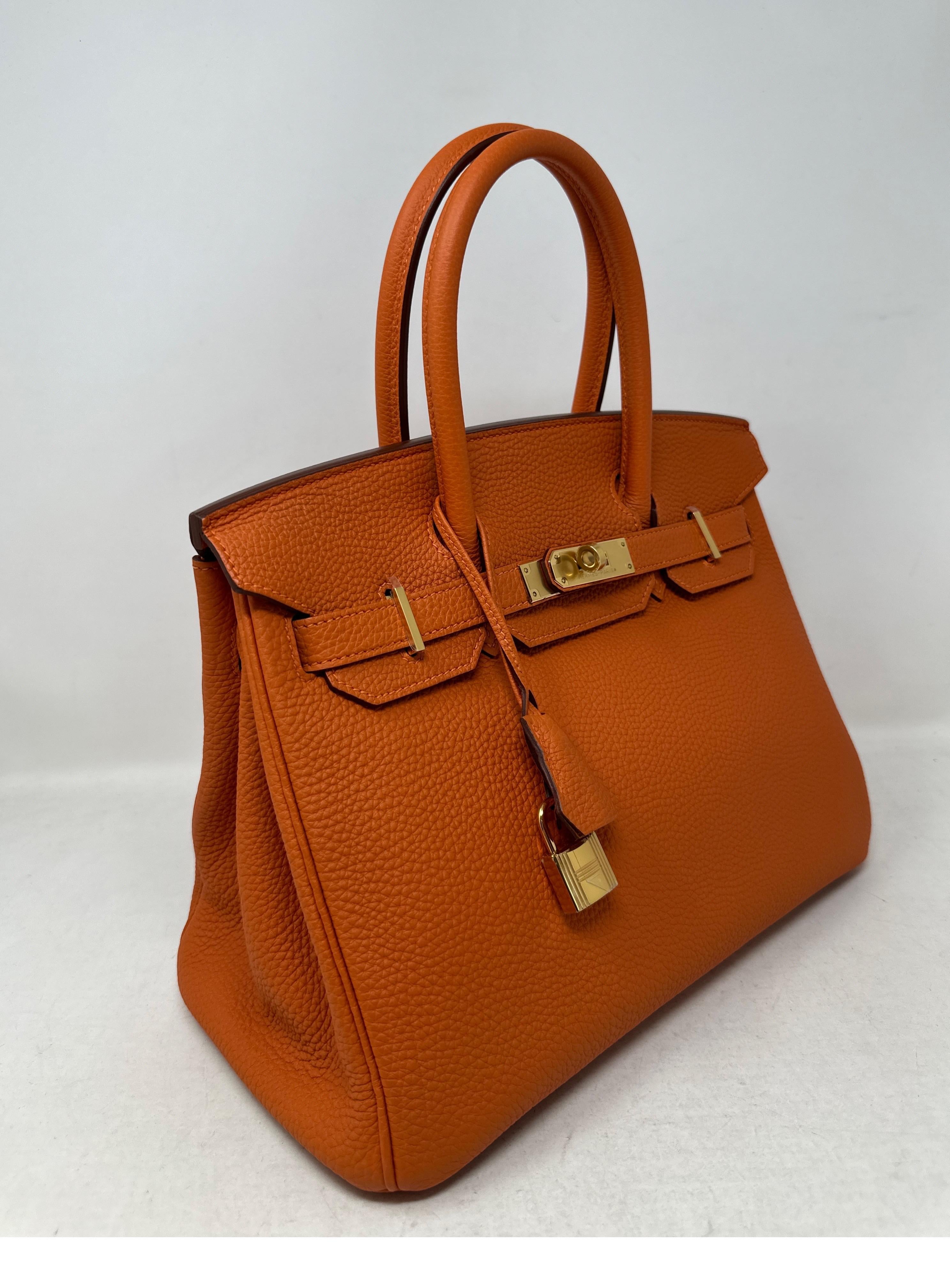 Hermes Orange Birkin 30 Bag  For Sale 14