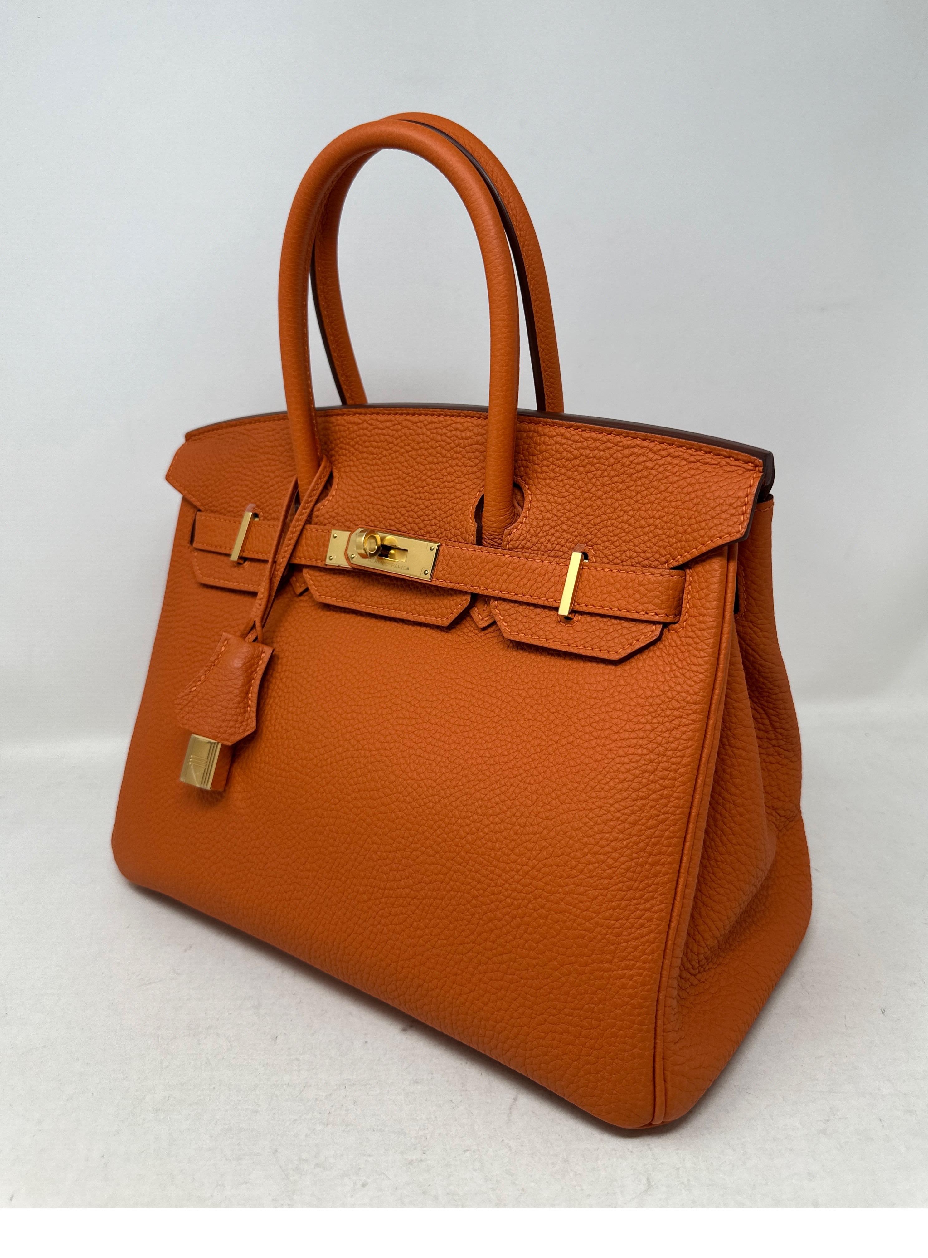 Hermes Orange Birkin 30 Bag  For Sale 15