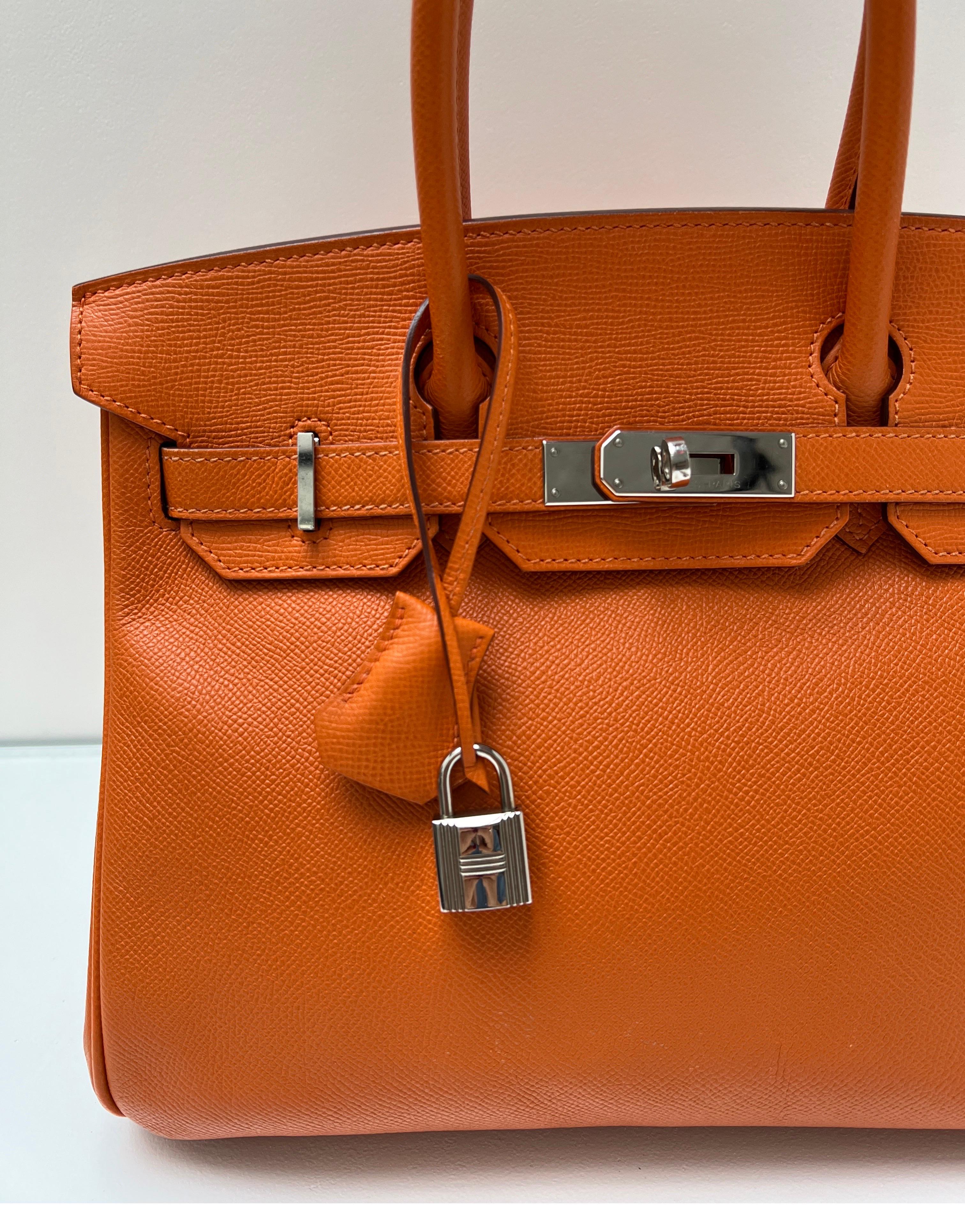 Hermes Orange Birkin 30 Bag 15