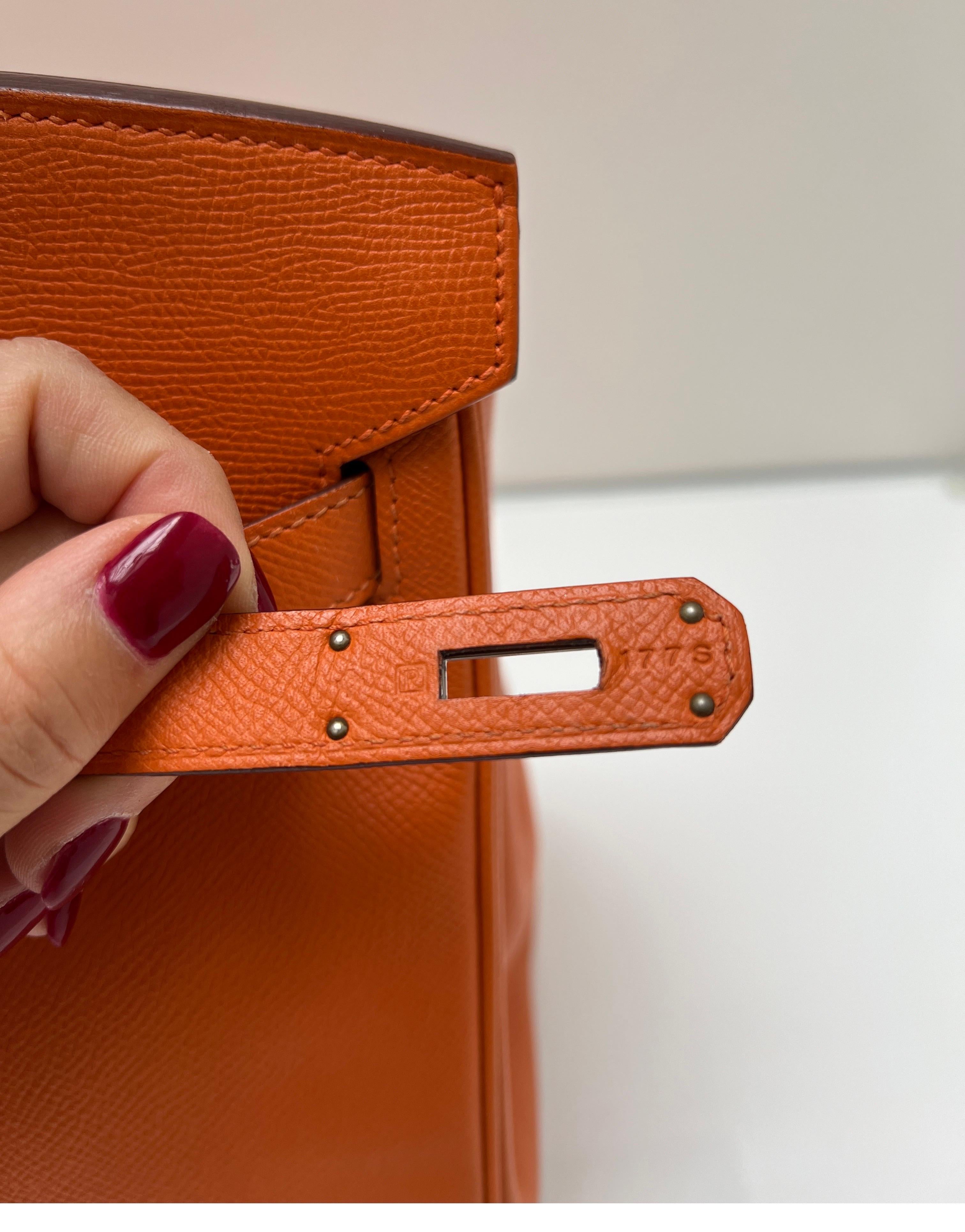 Hermes Orange Birkin 30 Bag 16