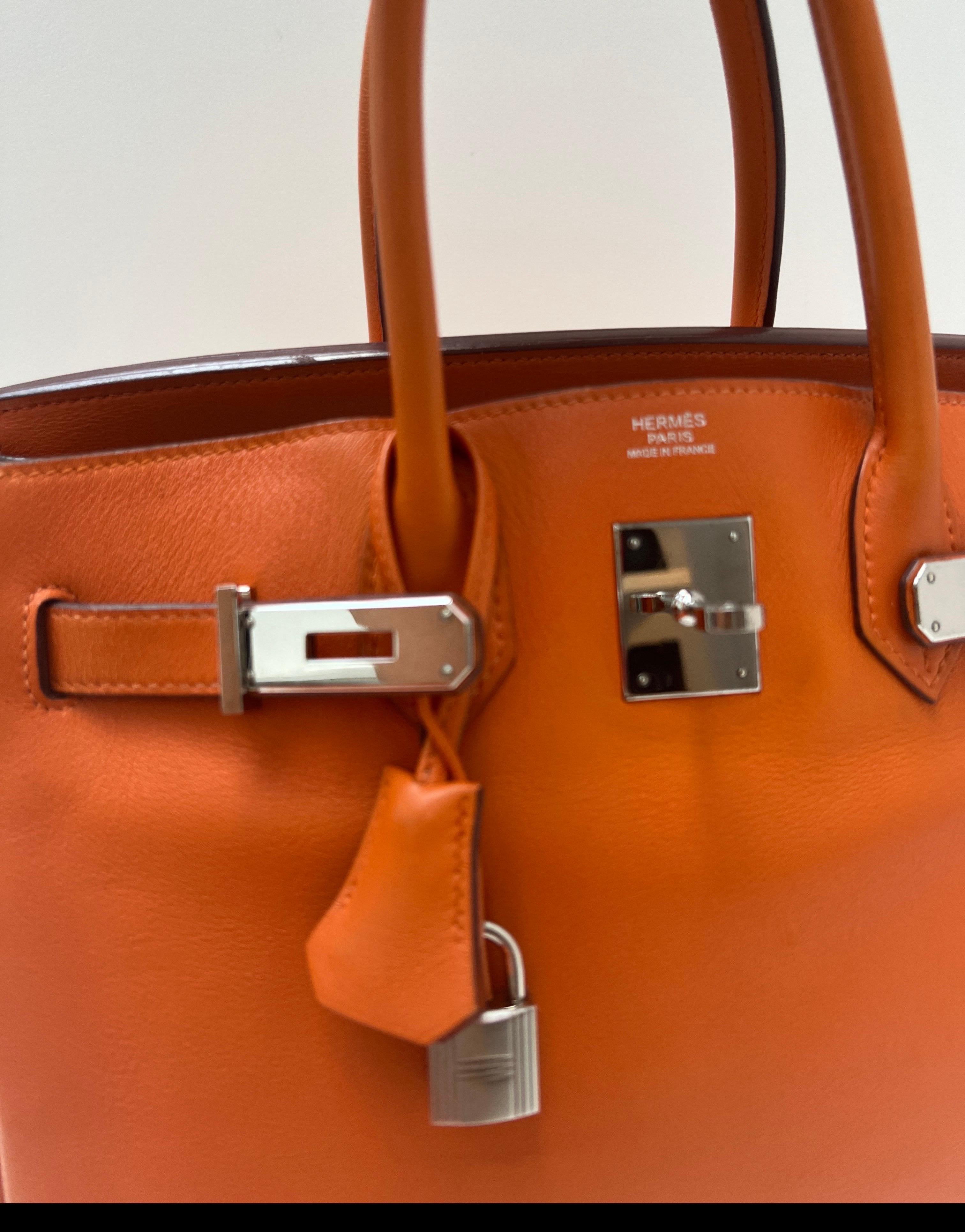 Arancia Borsa Birkin 30 arancione di Hermes in vendita