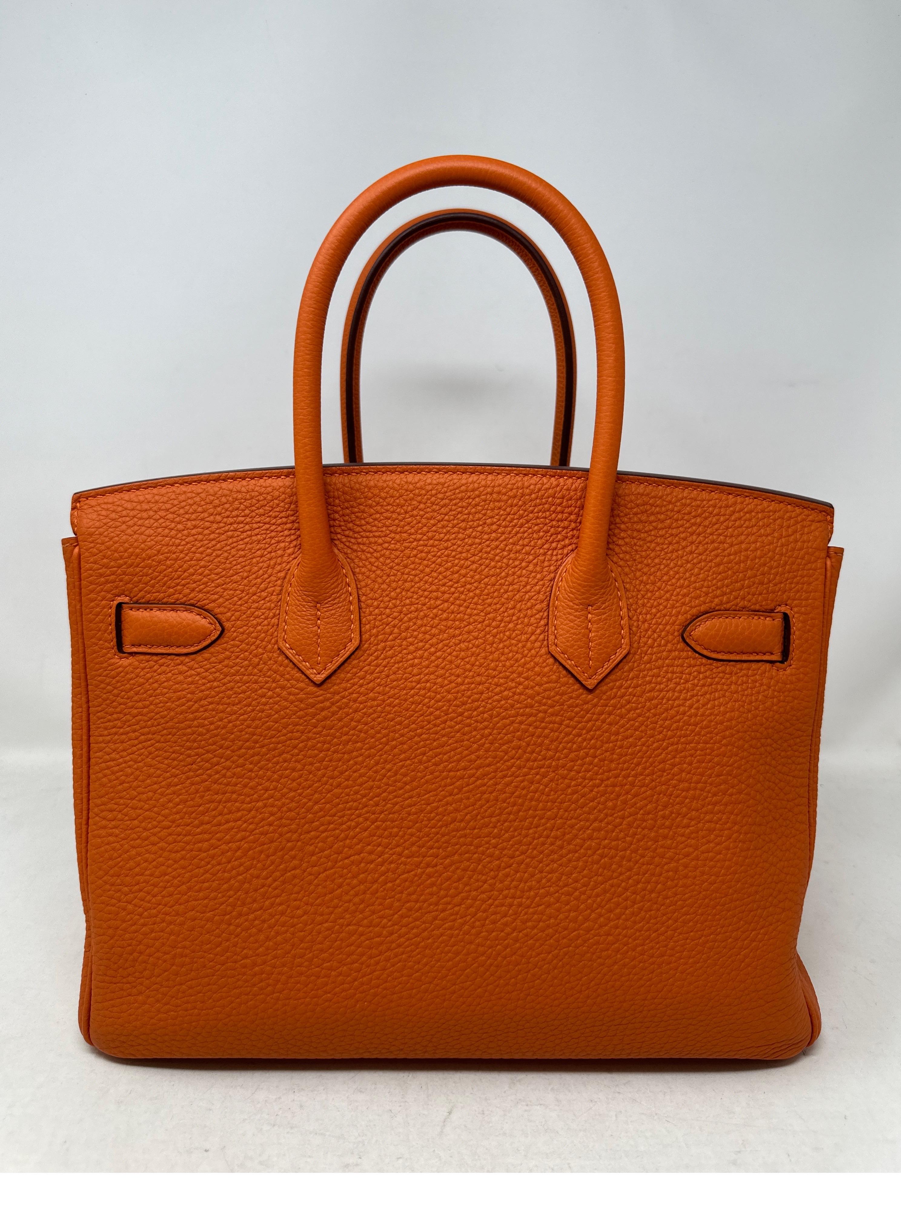 Hermes Orange Birkin 30 Bag  For Sale 1