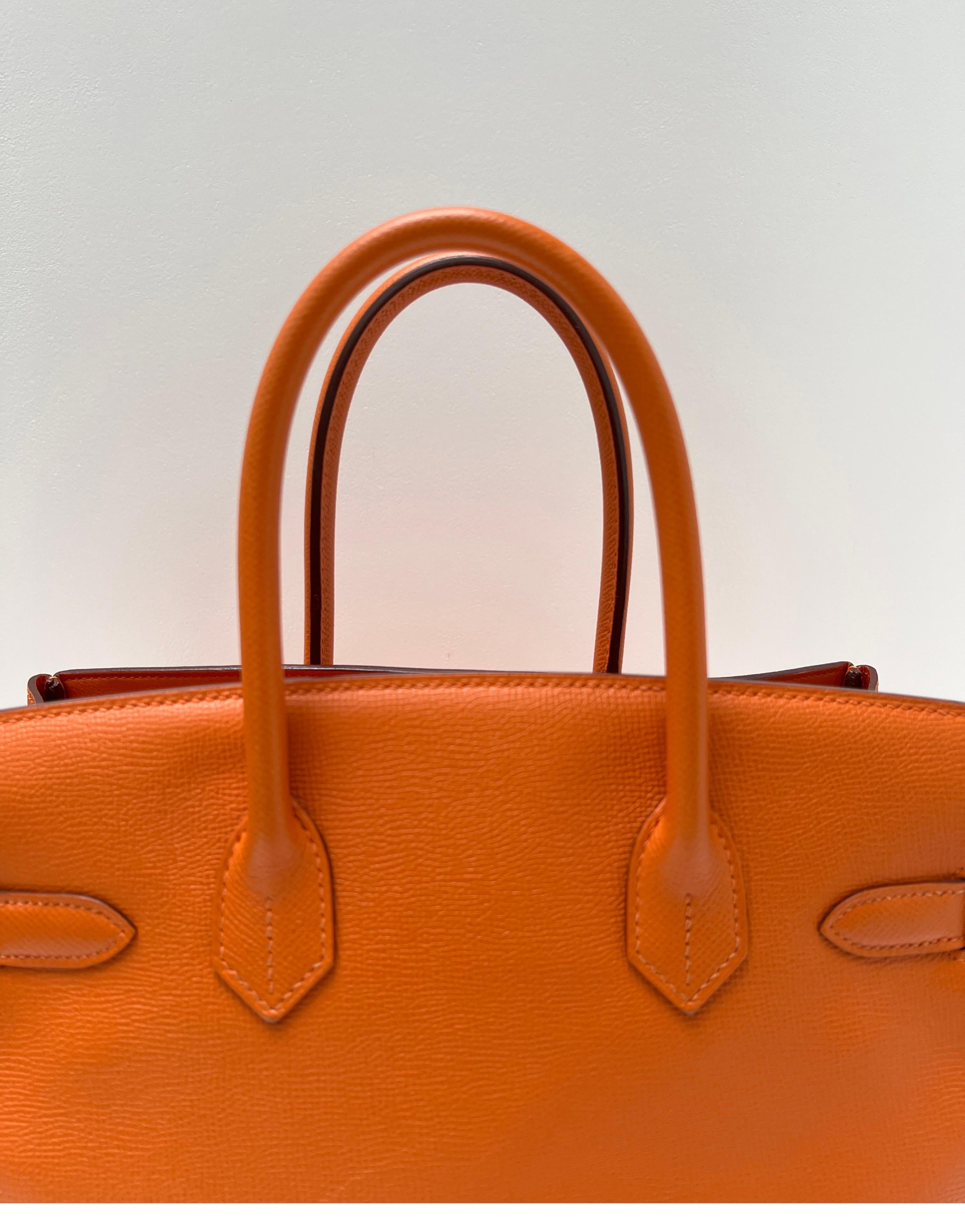 Hermes Orange Birkin 30 Bag 2