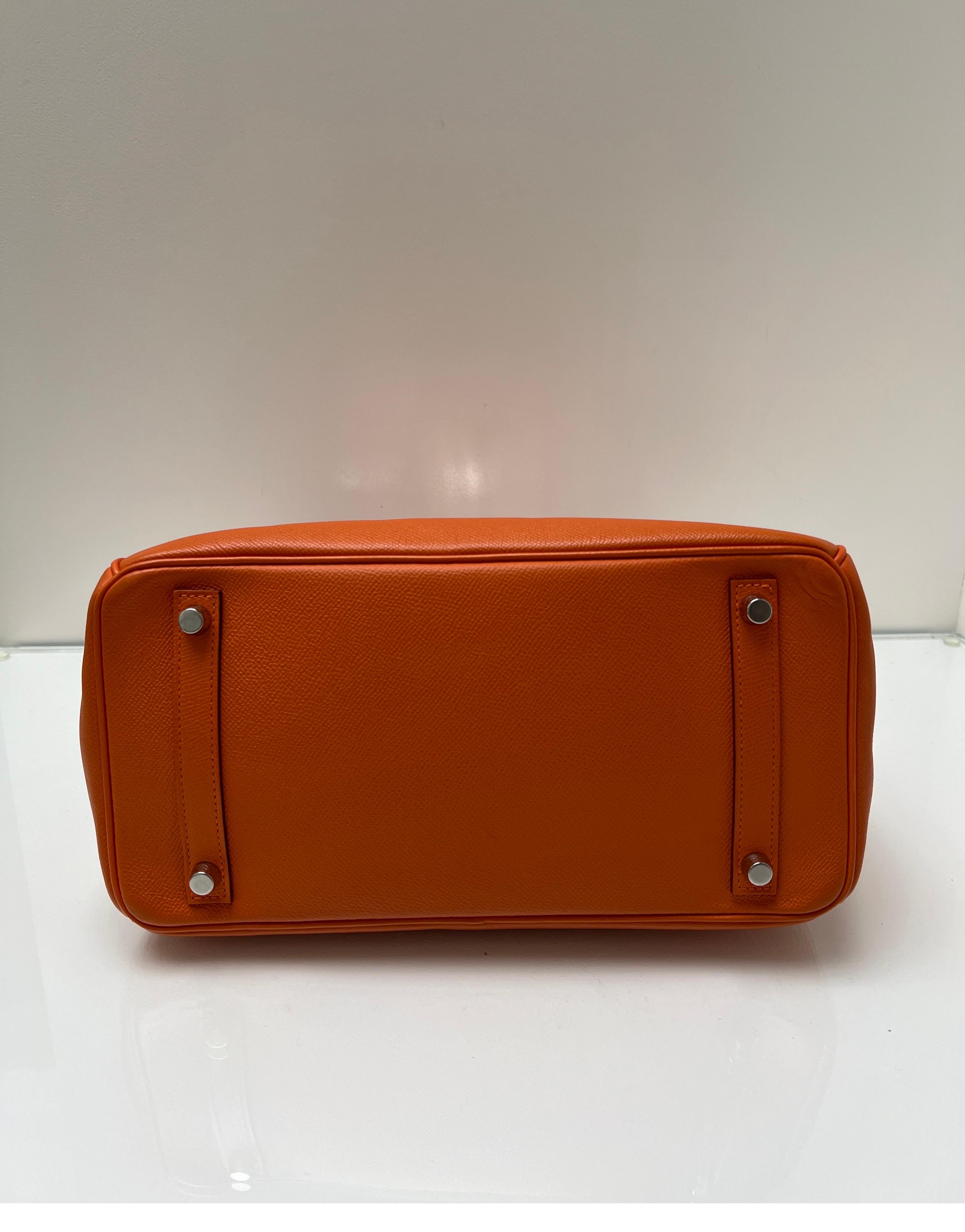 Hermes Orange Birkin 30 Bag 5