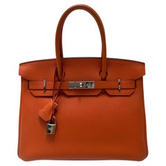 Hermes Orange Birkin 30 Bag
