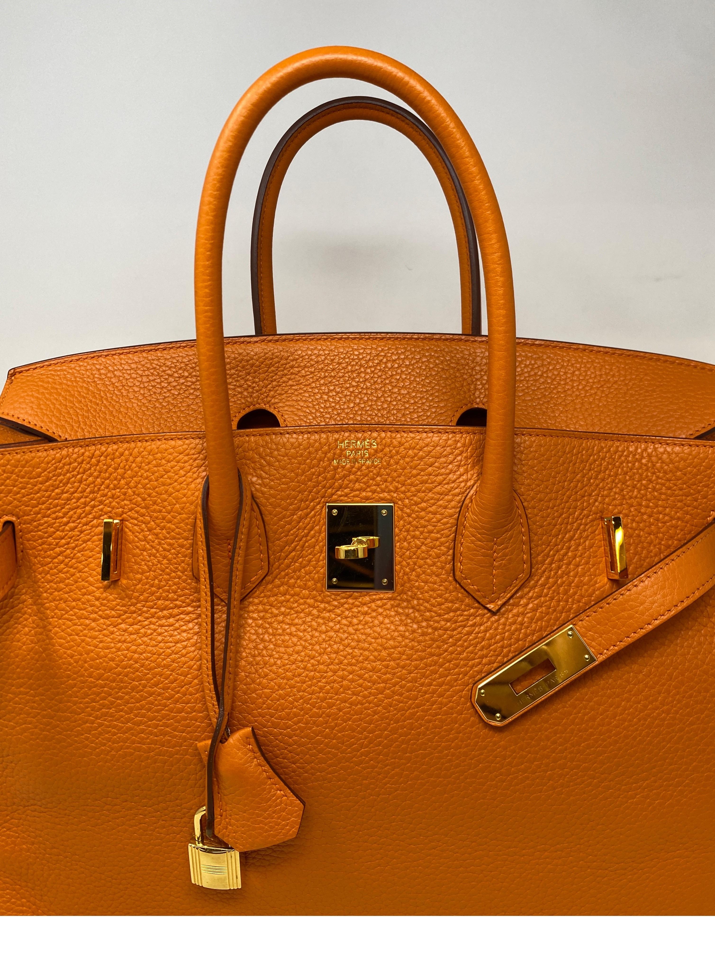 Hermes Orange Birkin 35 Bag 5