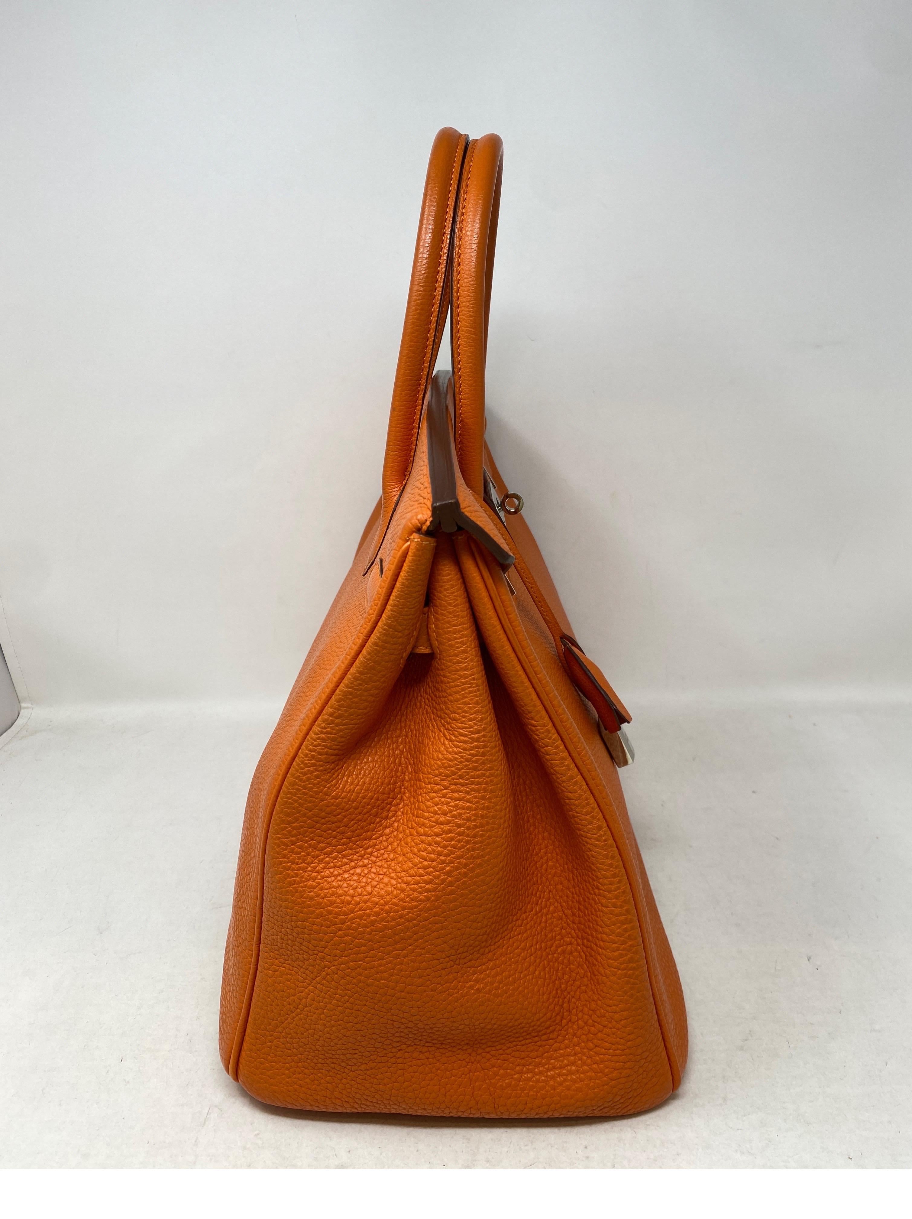 Hermes Orange Birkin 35 Bag 6